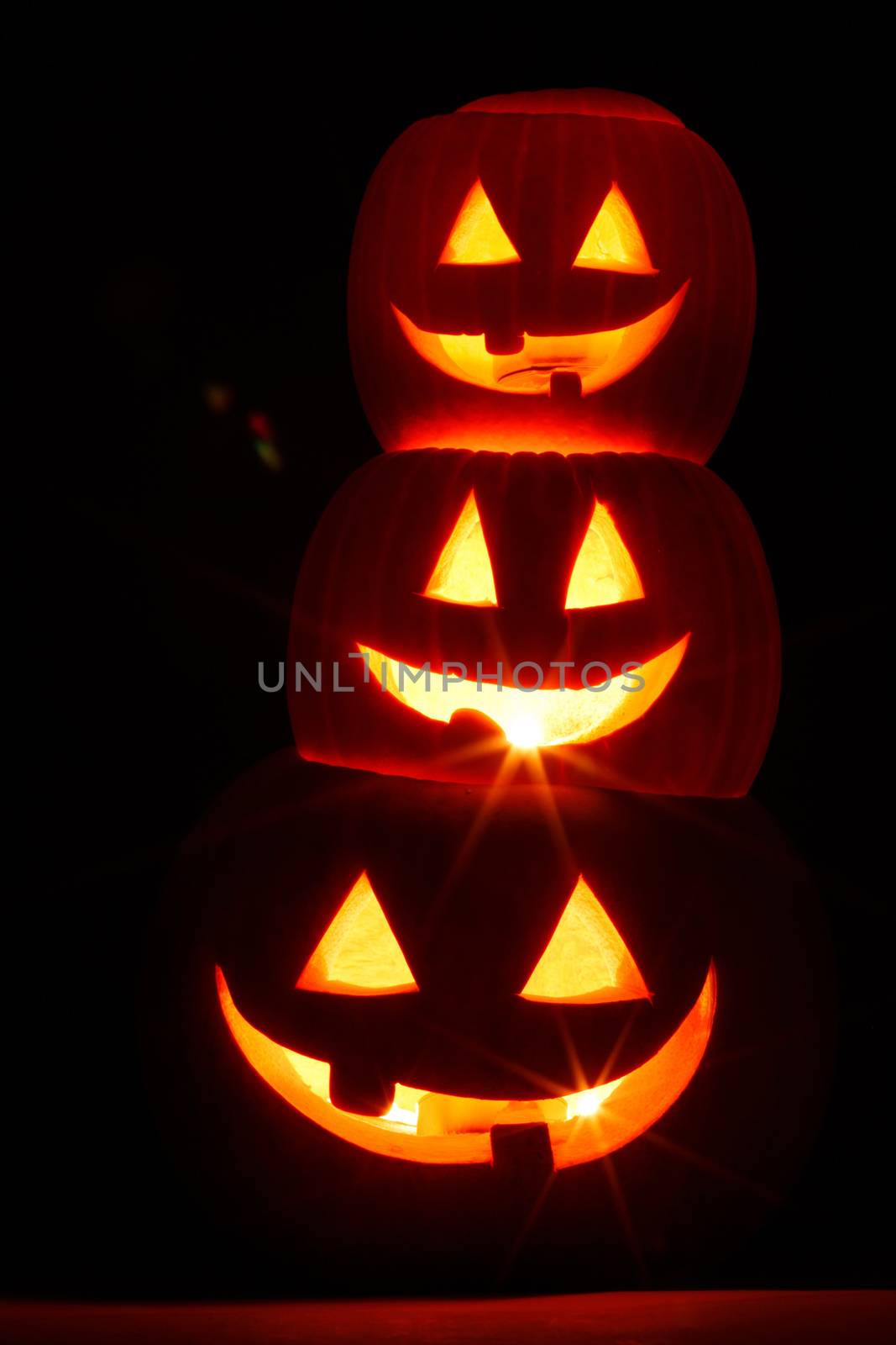 Halloween Pumpkins in darkness by Yellowj