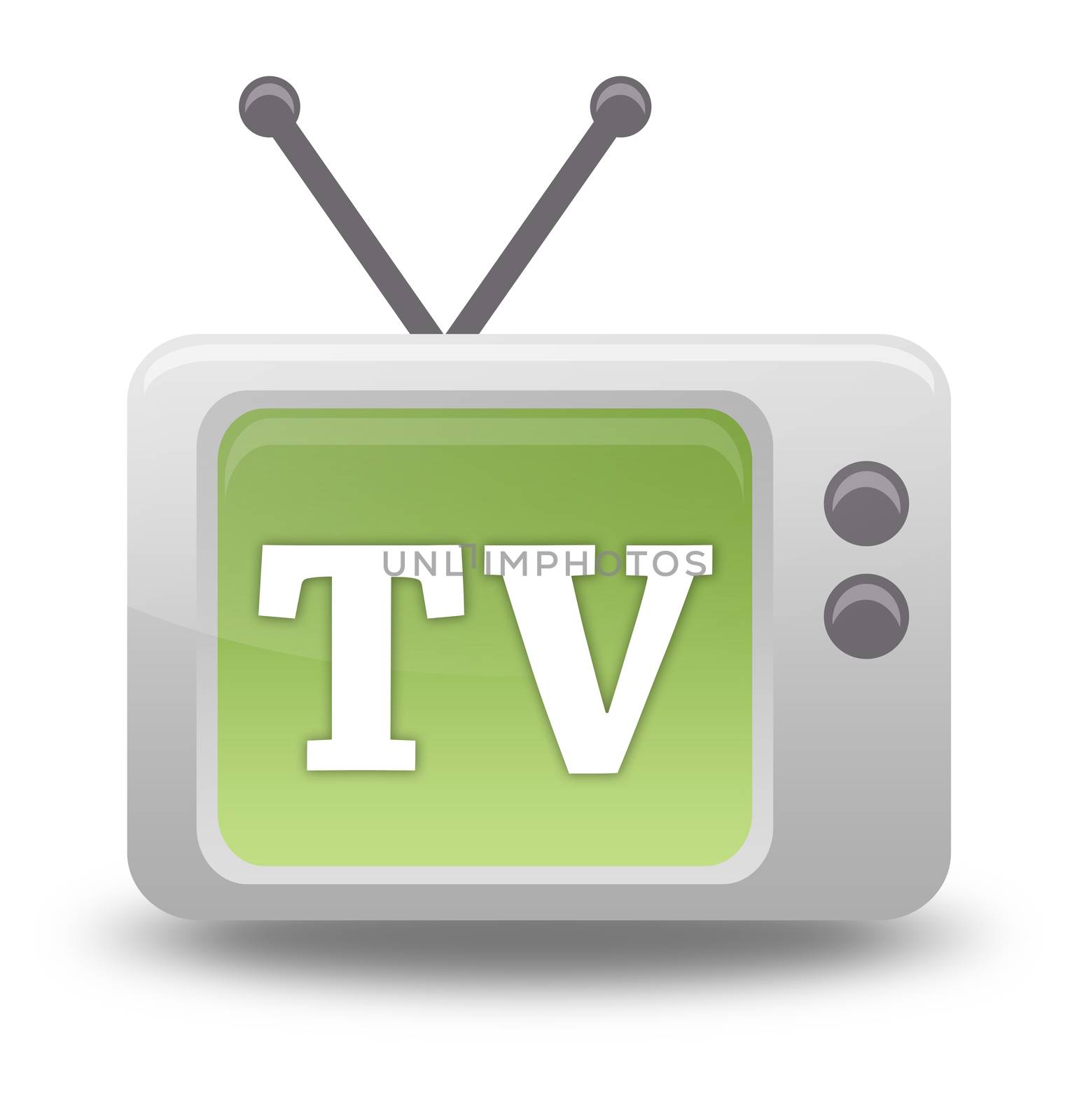 Cartoon-style TV icon by mindscanner