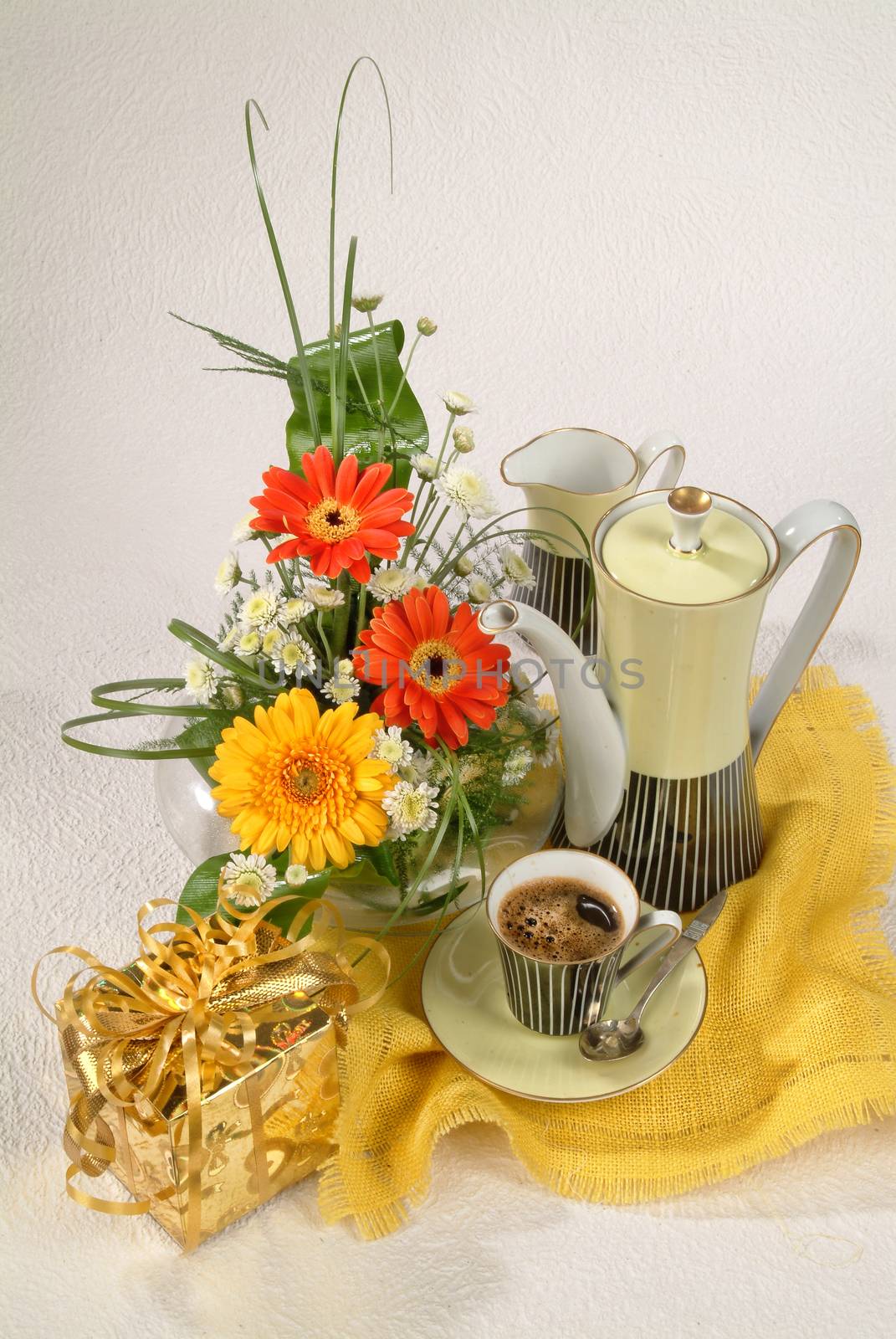 Bouquet of flowers on a studio background