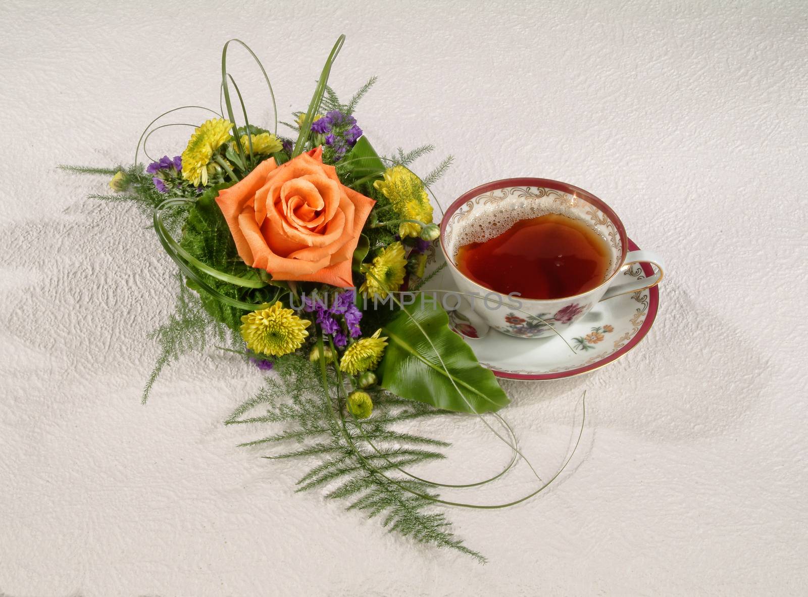 Bouquet of flowers on a studio background