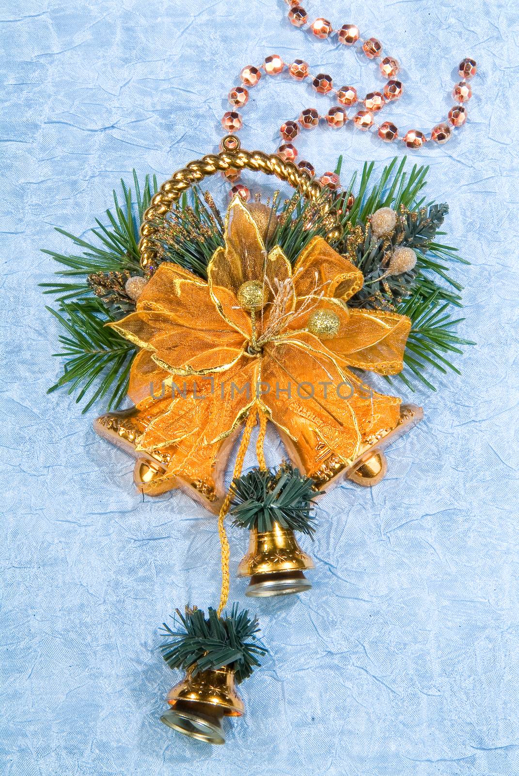 Composition with New Year's accessories on a studio background
