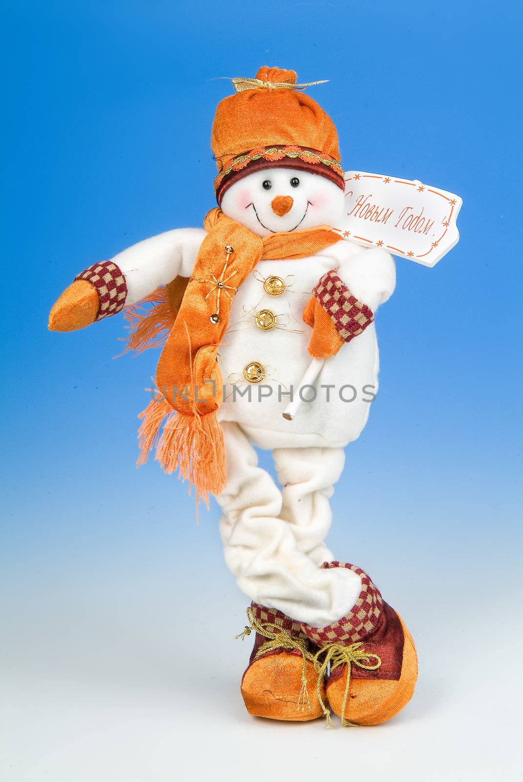 Santa Klaus statuette on a studio background