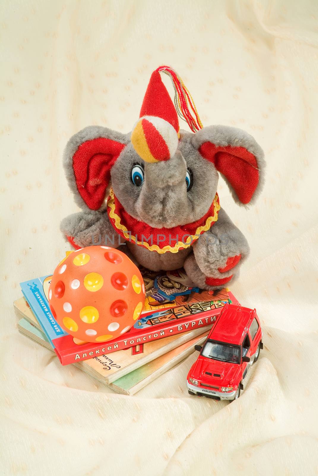 Still life with toy on a studio background