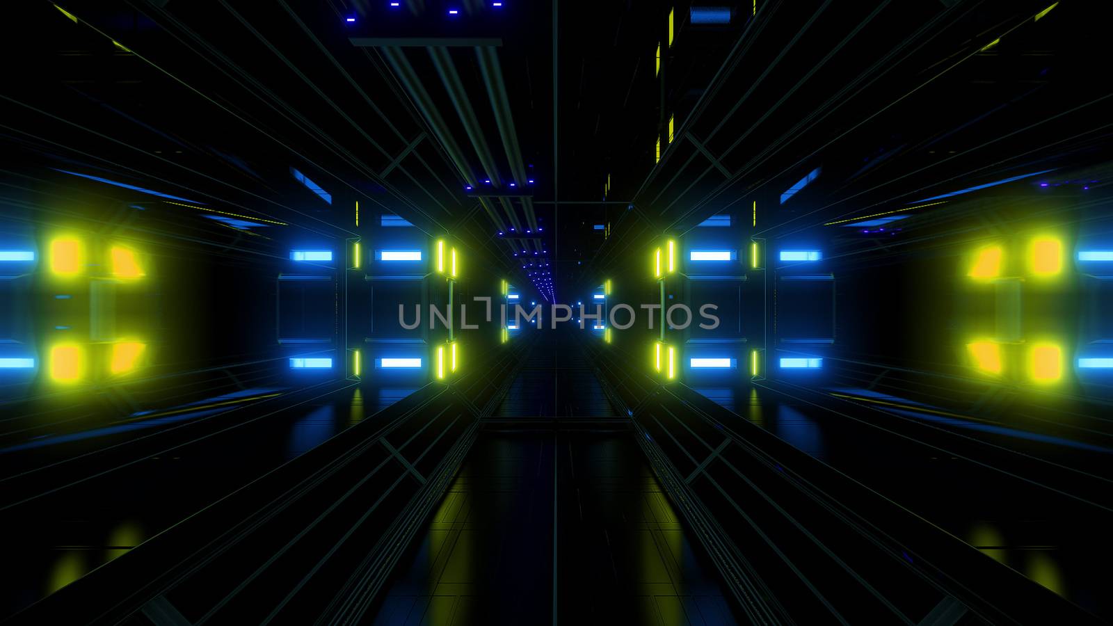 futuritstic science fiction space hangar tunnel background by tunnelmotions