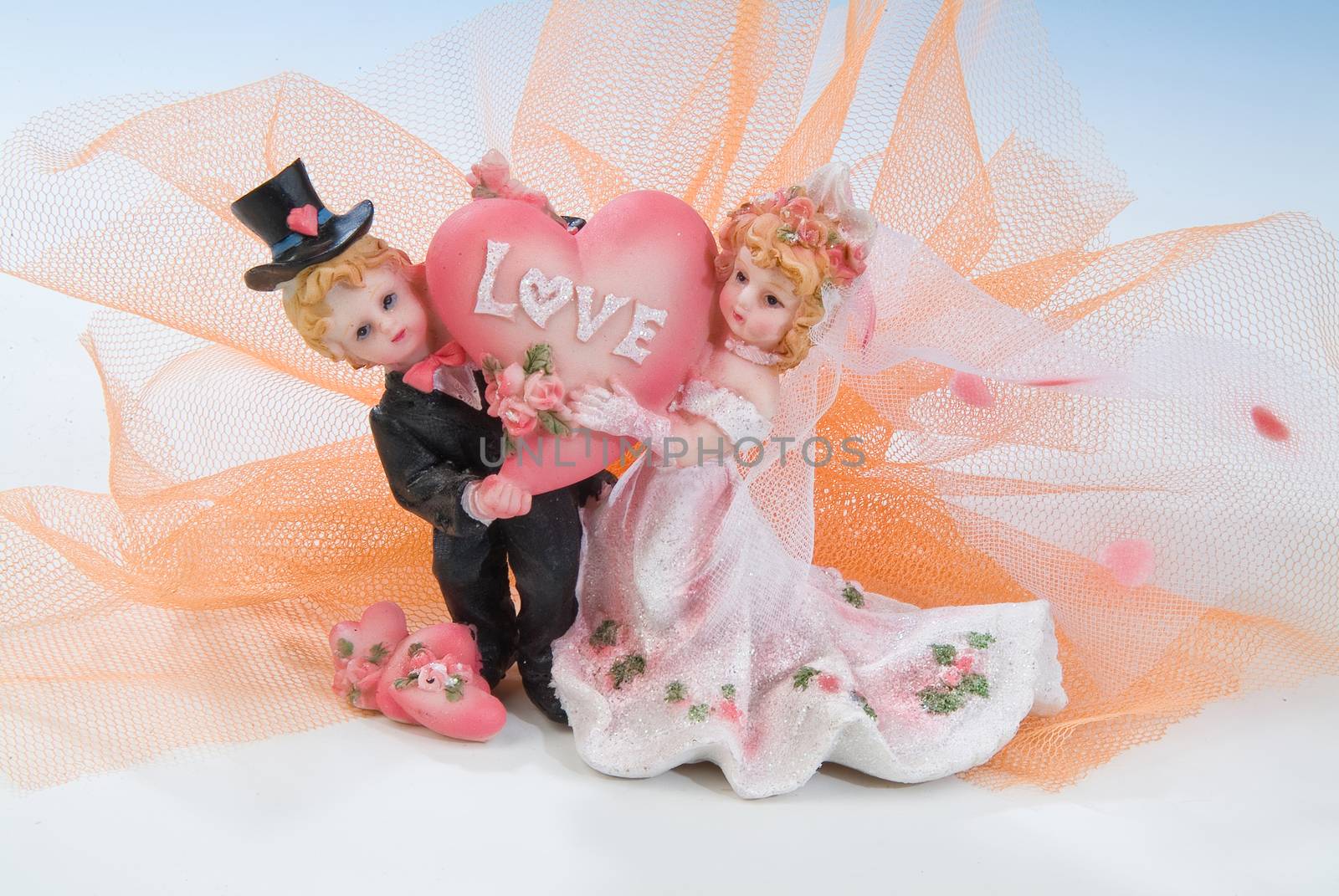 Wedding accessories on a fabric background