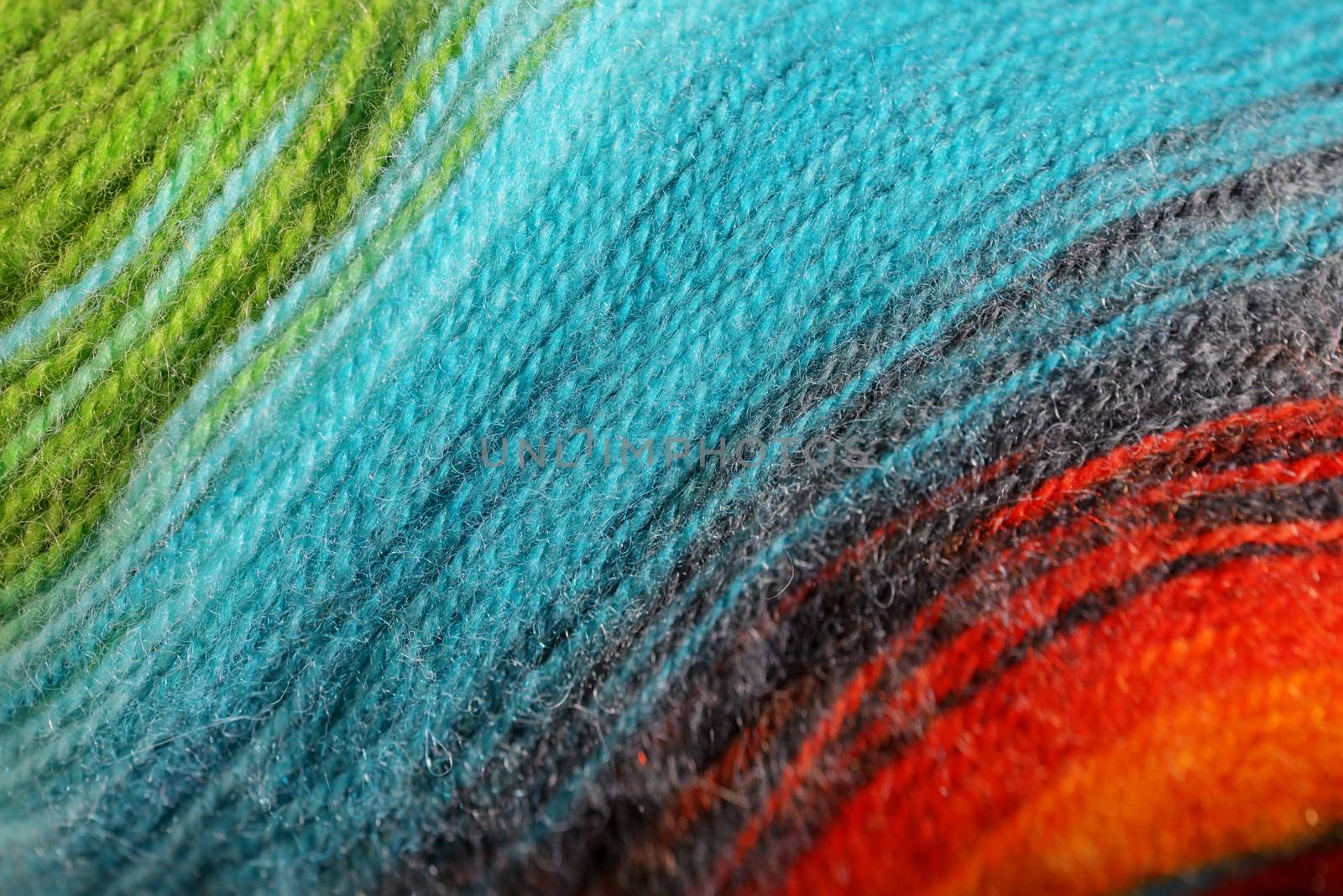 Macro Colorful knitting wool details