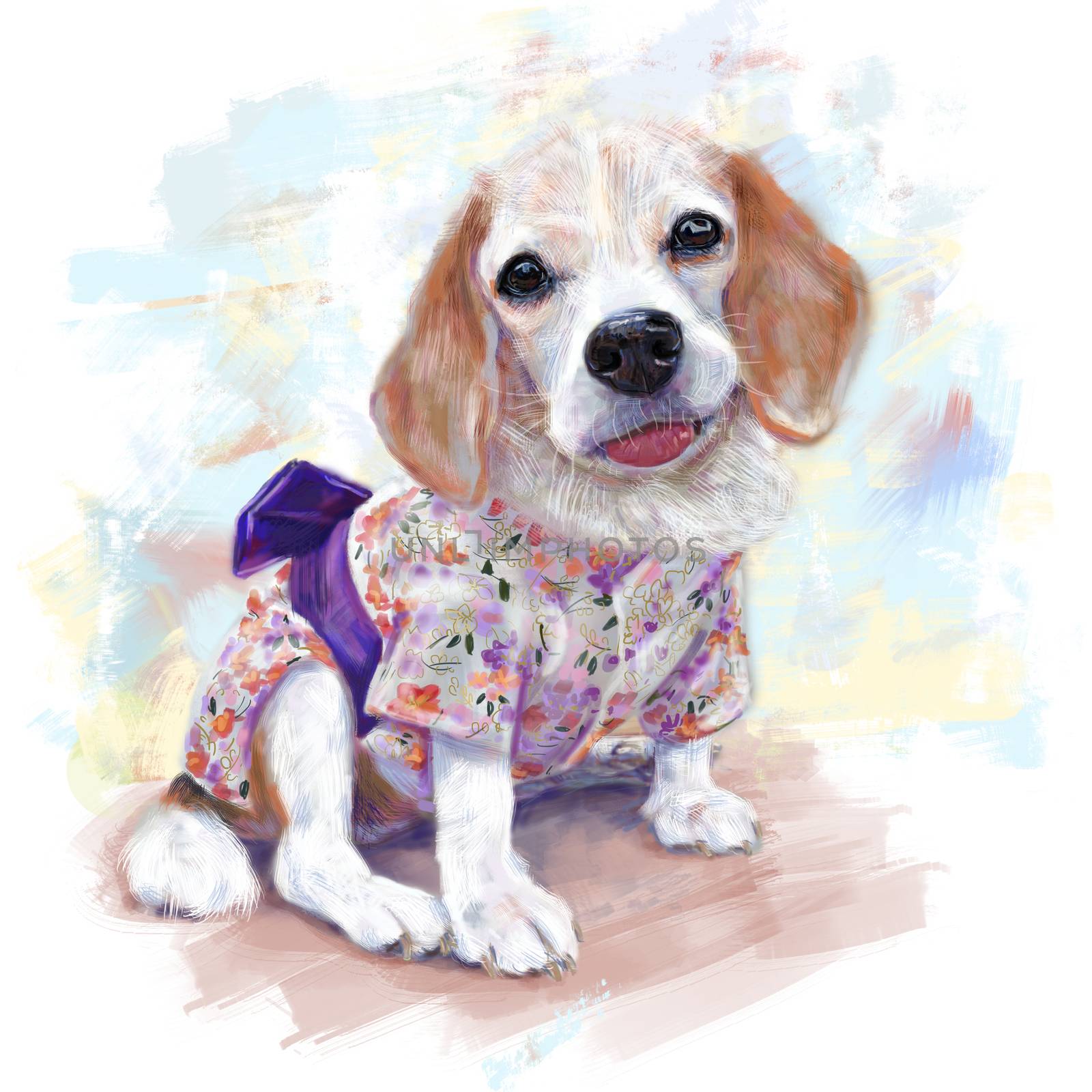 Lovely beagle wearing cute costumes. by hadkhanong