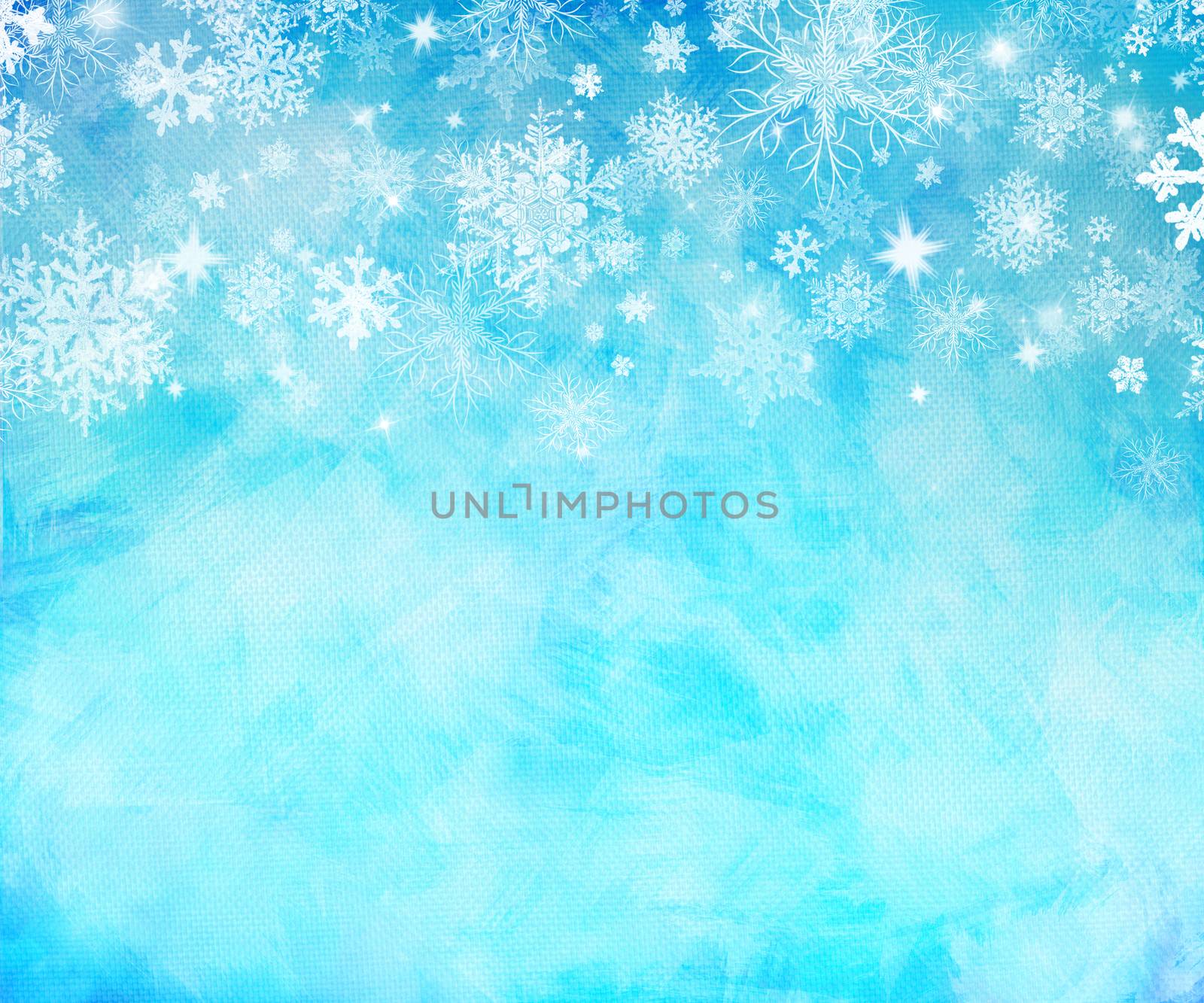 Abstract watercolor background with winter frame. by GraffiTimi