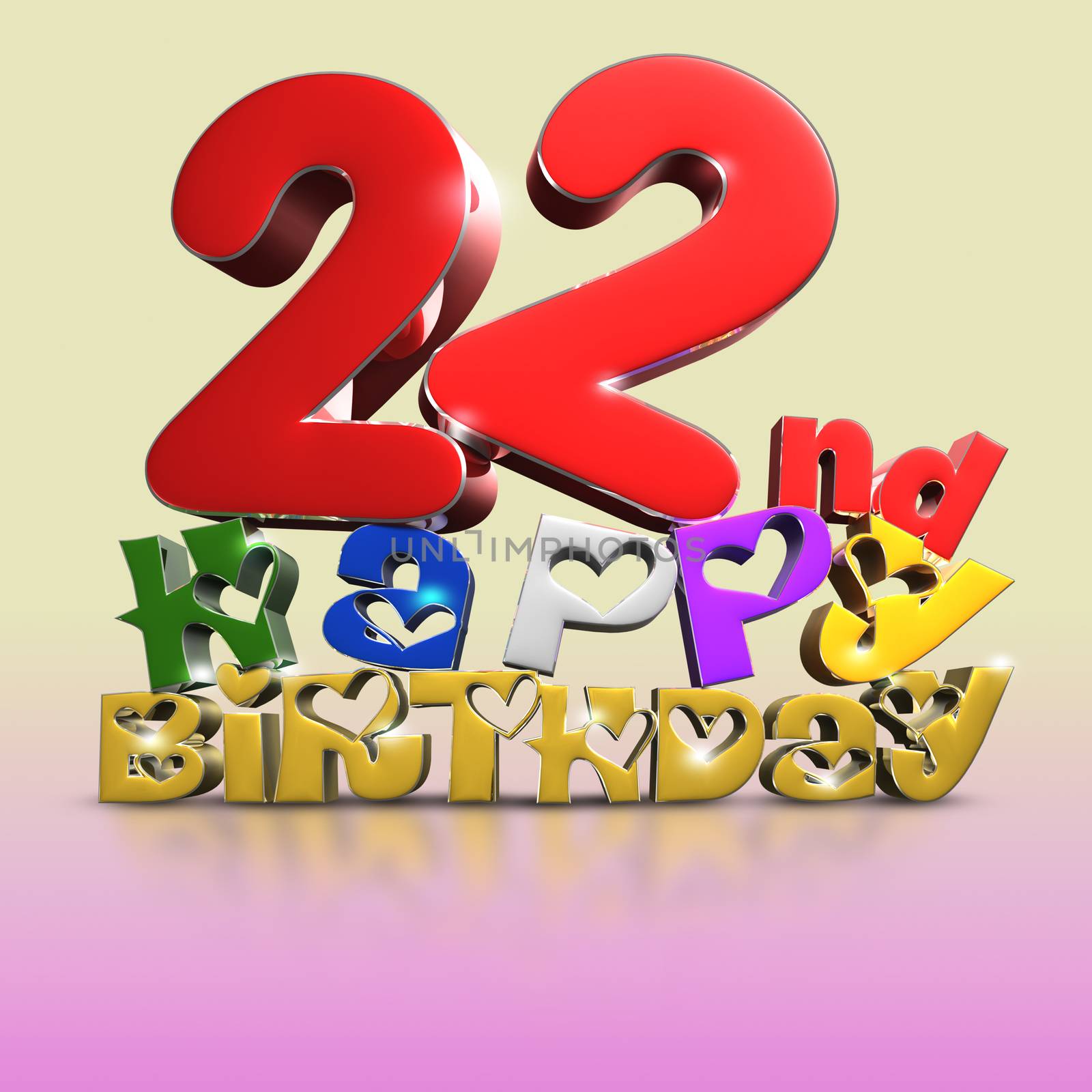 22 nd Happy Birthday 3d. by thitimontoyai