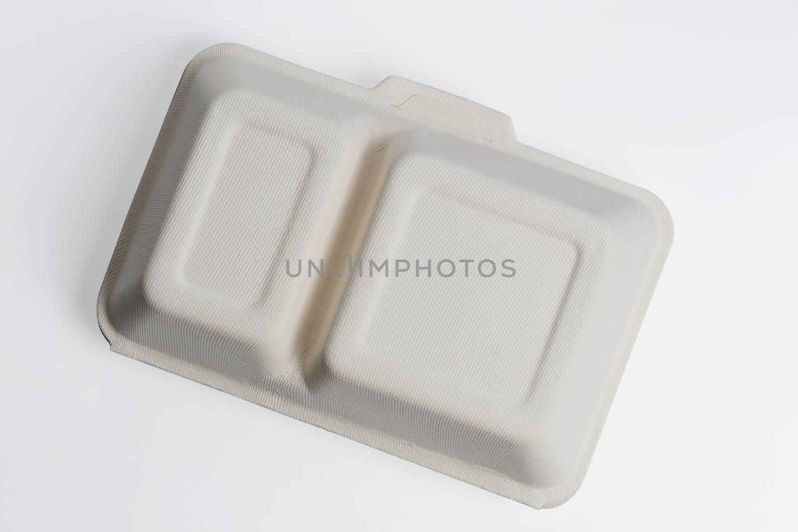 Natural fiber eco food box isolated with clipping path by phalakon
