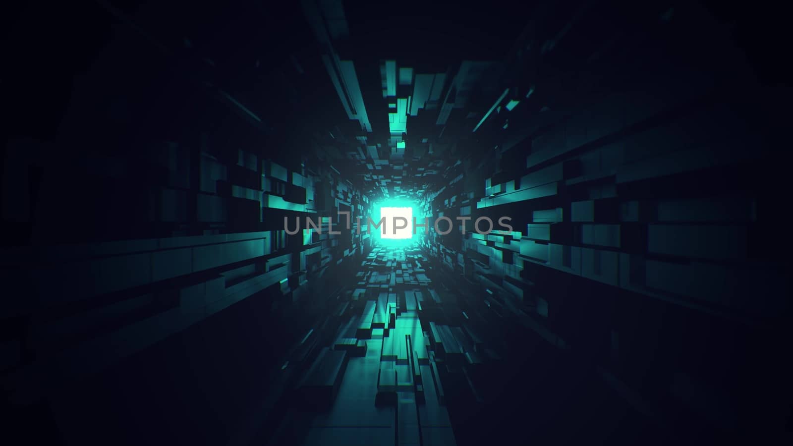 black scifi space tunnel background wallpaper with nice glow 3d rendering, vjloop, 3d illustration live wallpaper of a space shit hangar corridor with nice glow seamless looping loop