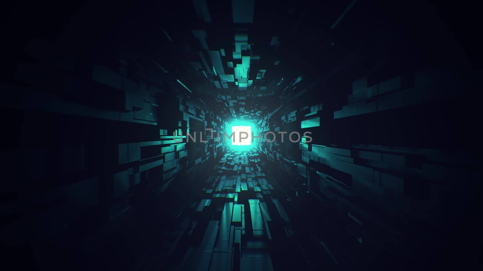 black scifi space tunnel background wallpaper with nice glow 3d rendering, vjloop, 3d illustration live wallpaper of a space shit hangar corridor with nice glow seamless looping loop