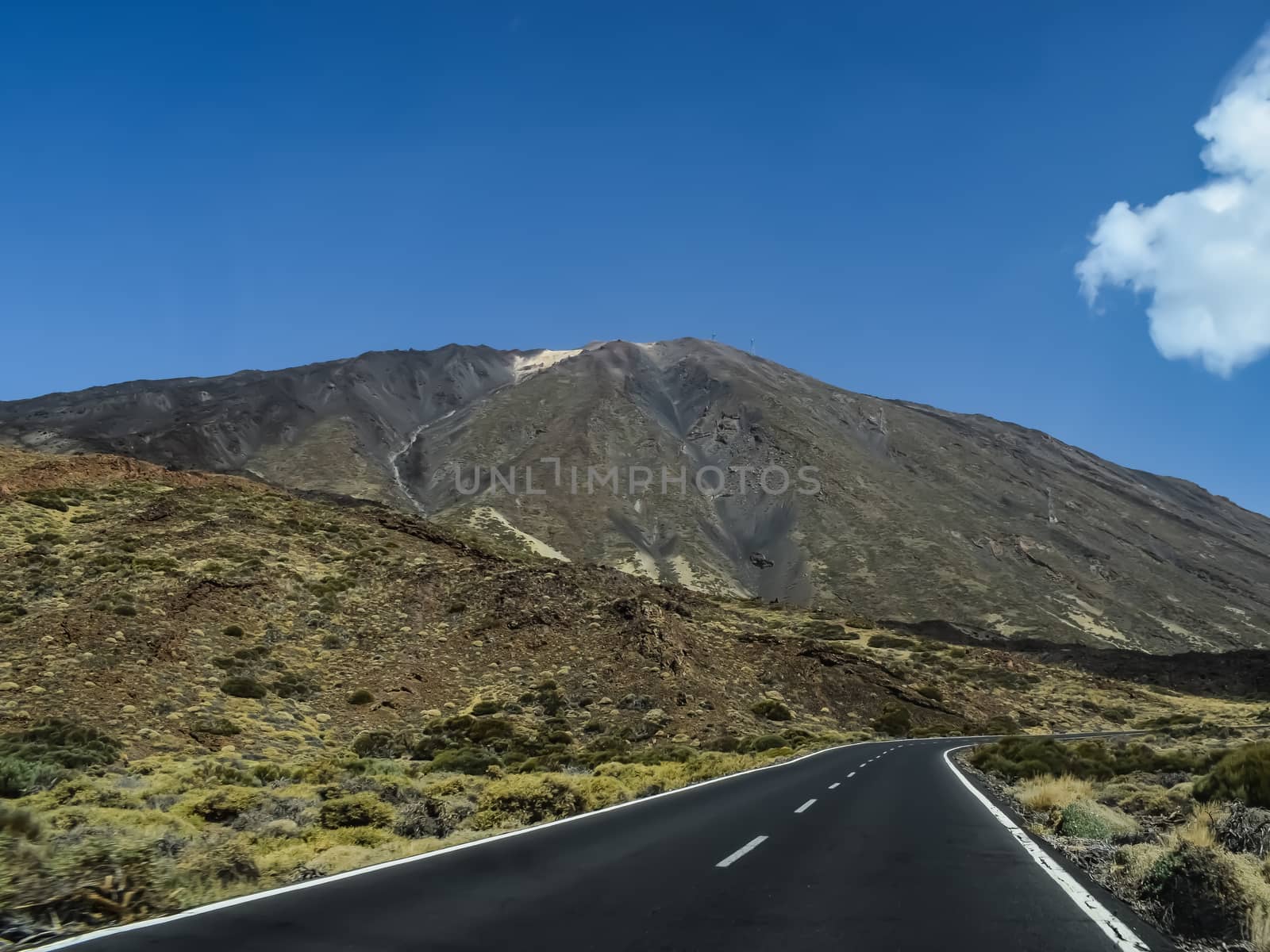 Road in Tenerife Spain around the Volcano Teide
