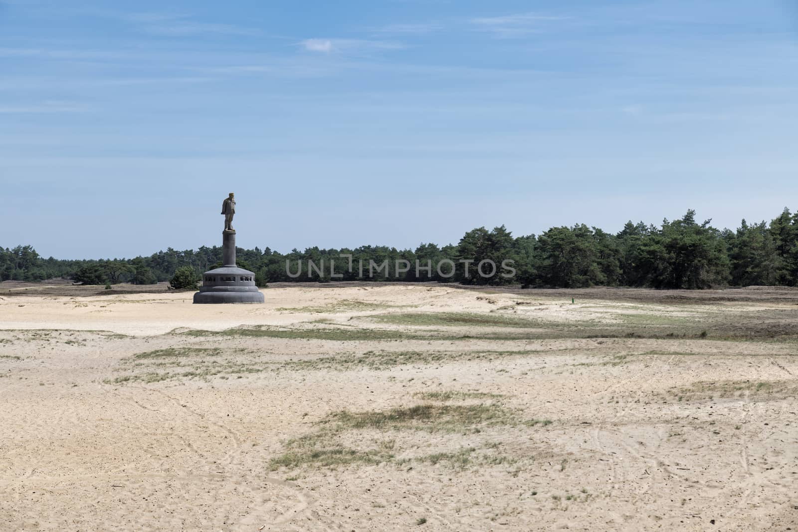 statue of Christiaan de Wet in the park the hooge veluwe in the netherlands