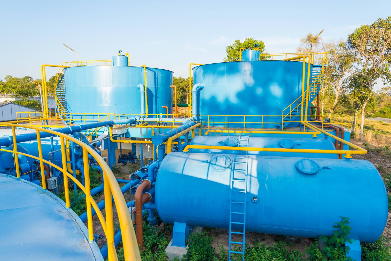 Water treatment plants of the Waterworks in Thailand.