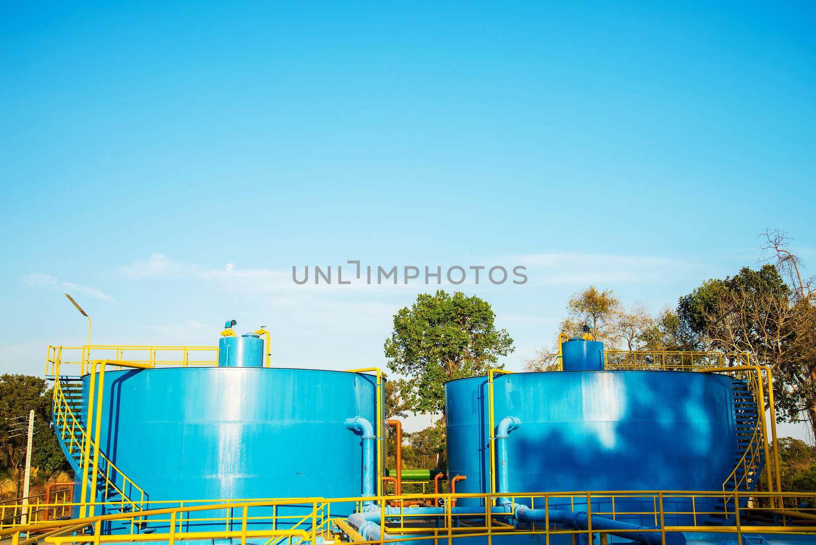 Water treatment plants of the Waterworks in Thailand.