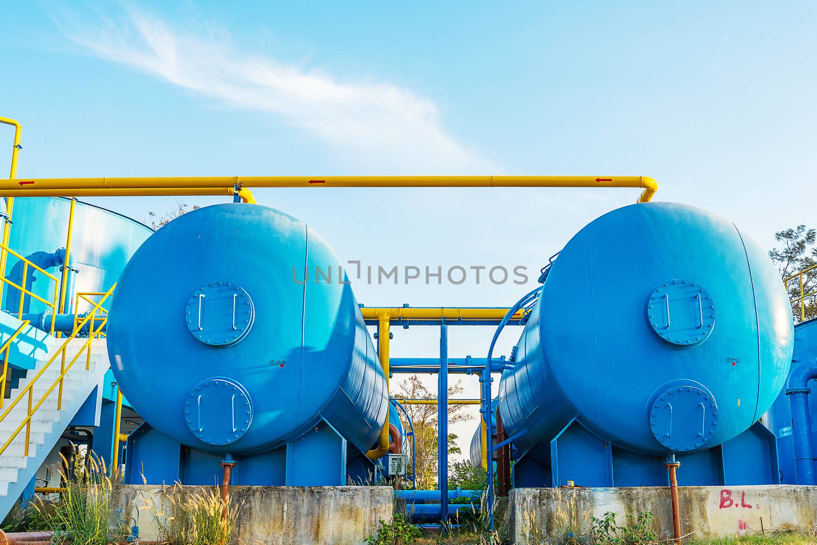 Water treatment plants of the Waterworks in Thailand.