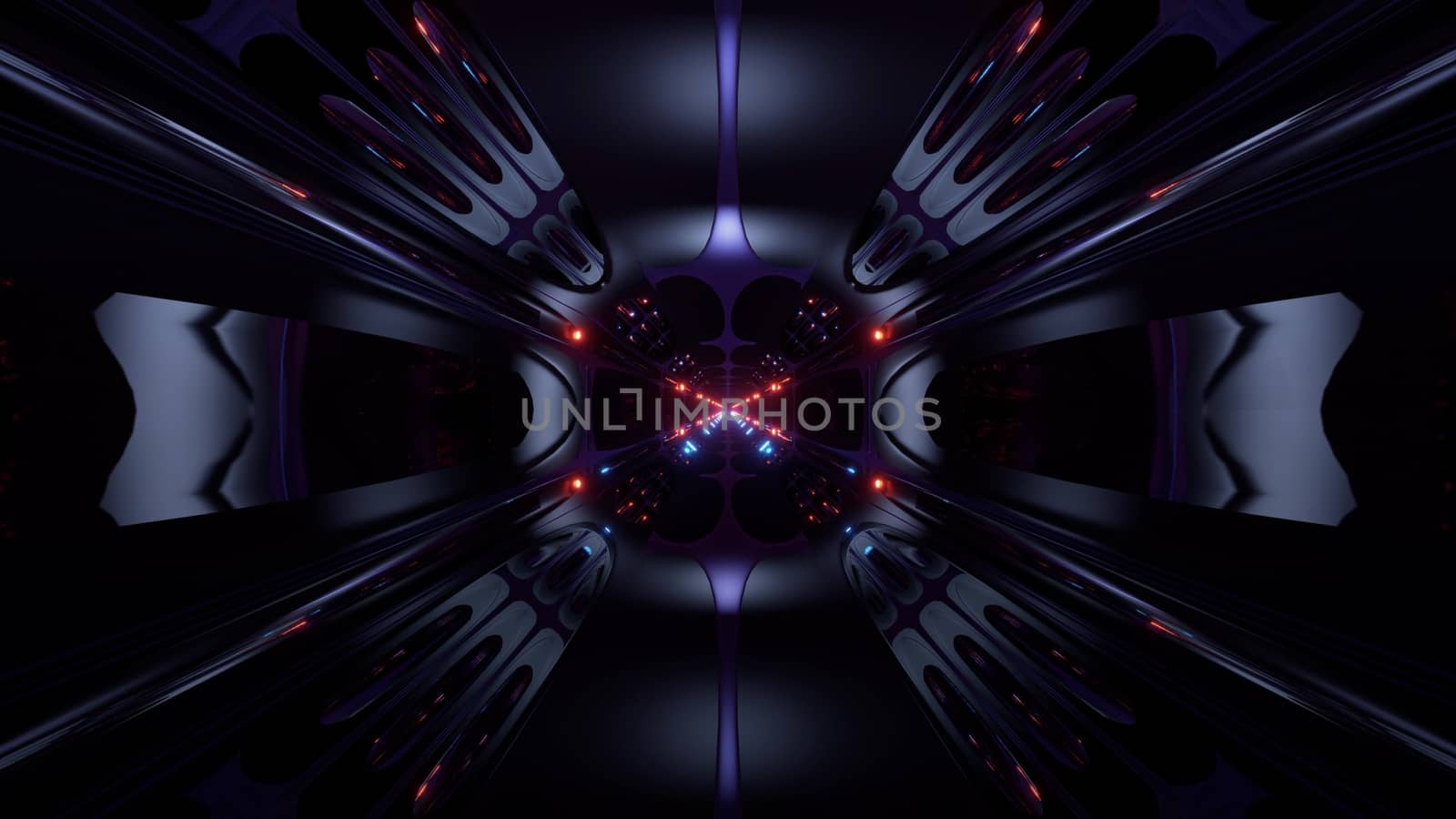 futuristic science-fiction alien style tunnel corridor 3d illustration vjloop background by tunnelmotions