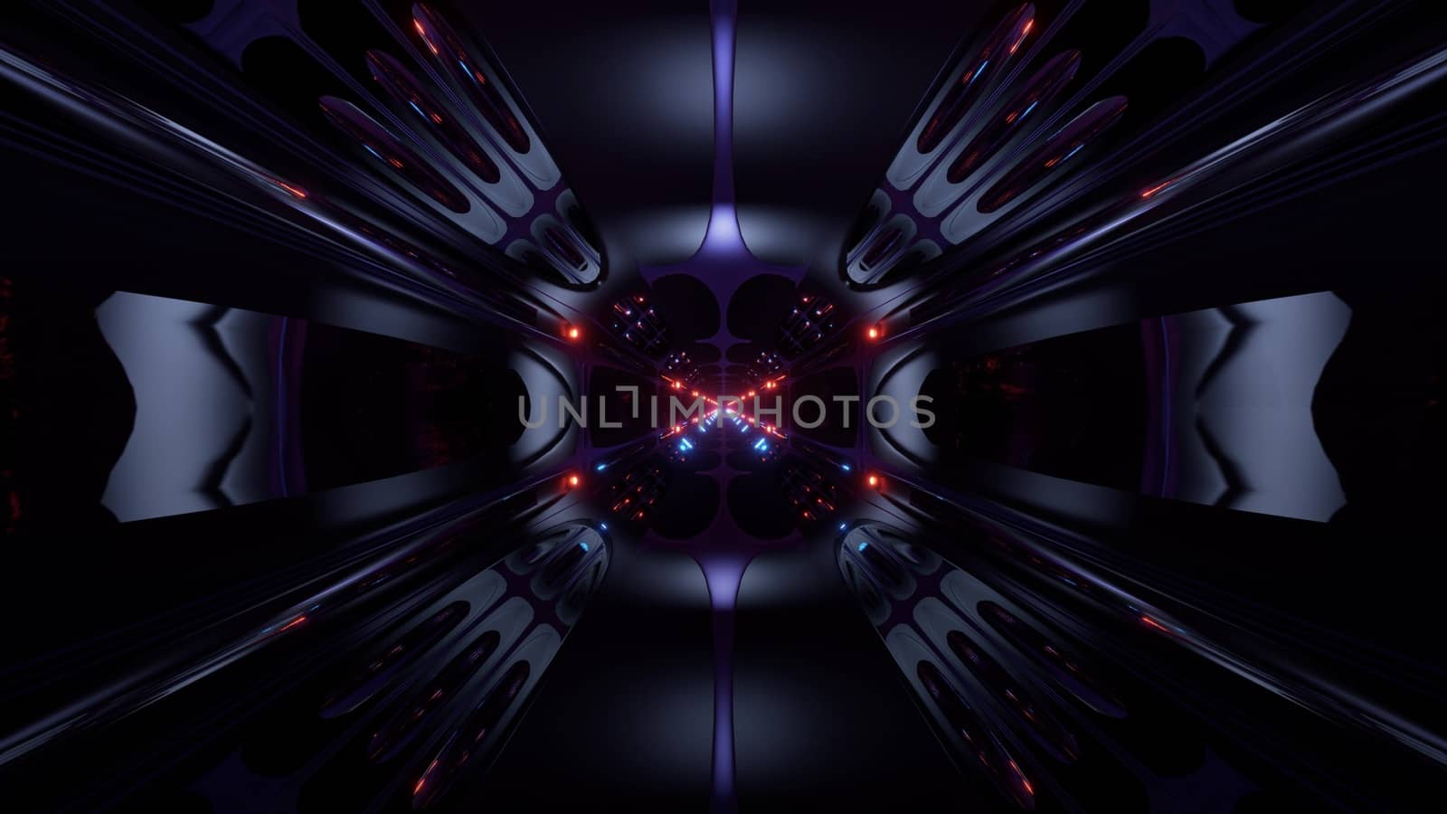 futuristic science-fiction alien style tunnel corridor 3d illustration vjloop background by tunnelmotions