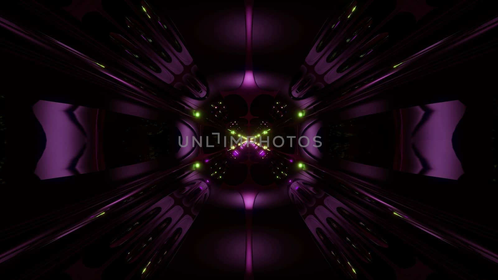 futuristic science-fiction alien style tunnel corridor 3d illustration background by tunnelmotions