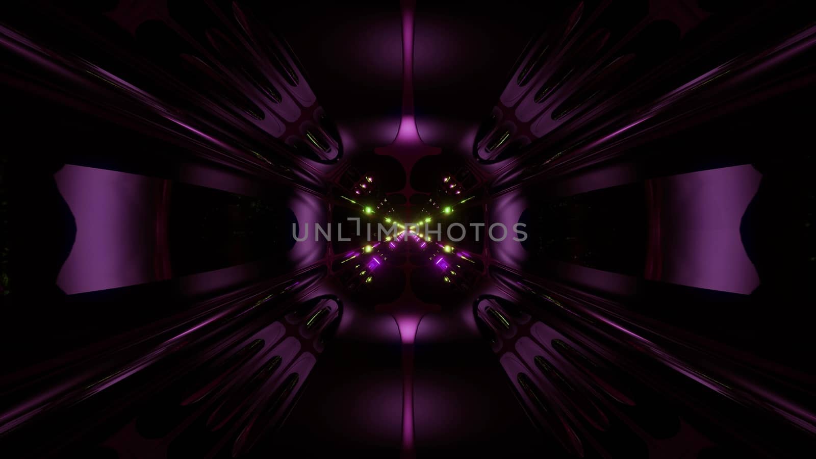 futuristic science-fiction alien style tunnel corridor 3d illustration background by tunnelmotions