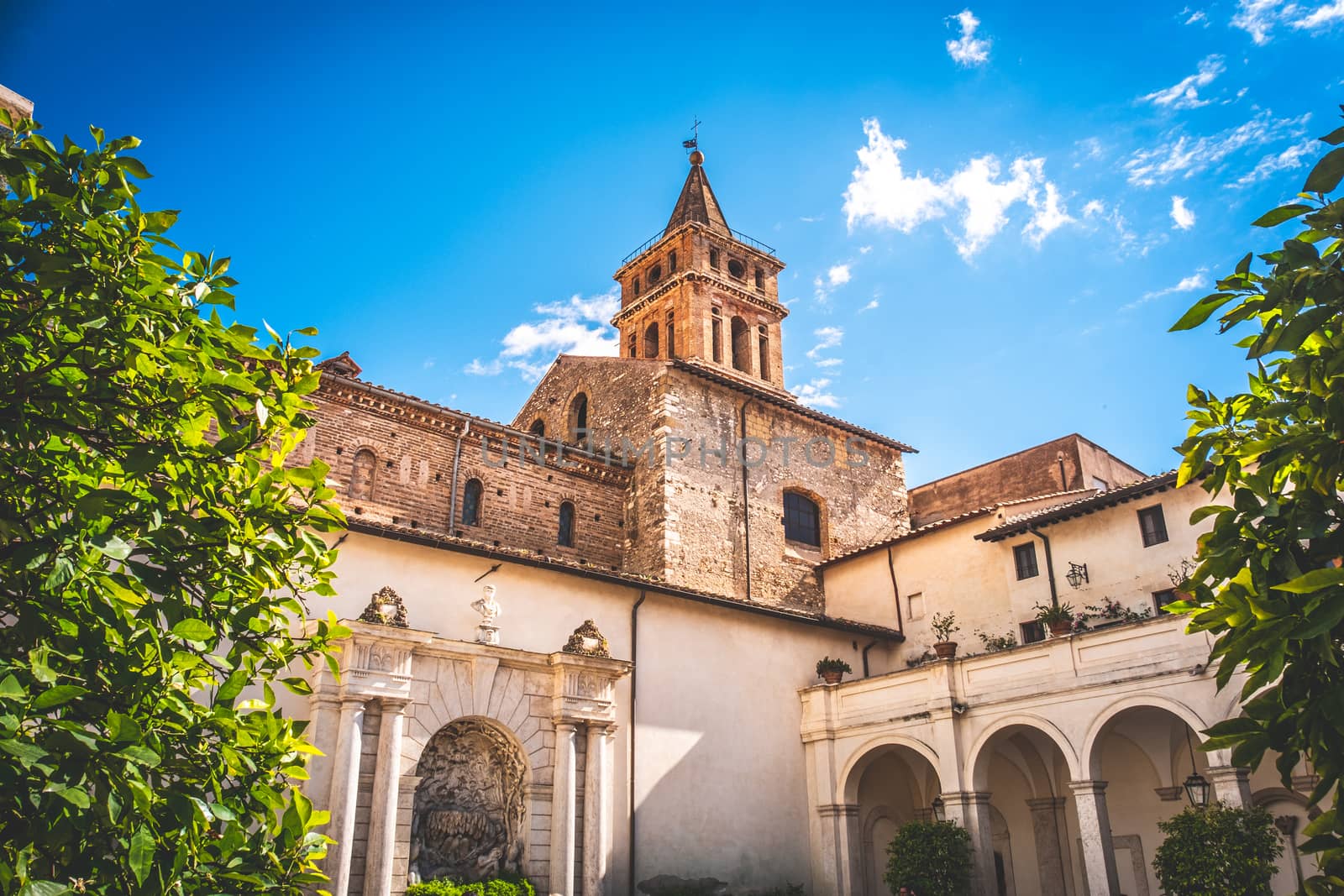 picturesque church in italy - cathedral of Tivoli in Lazio .