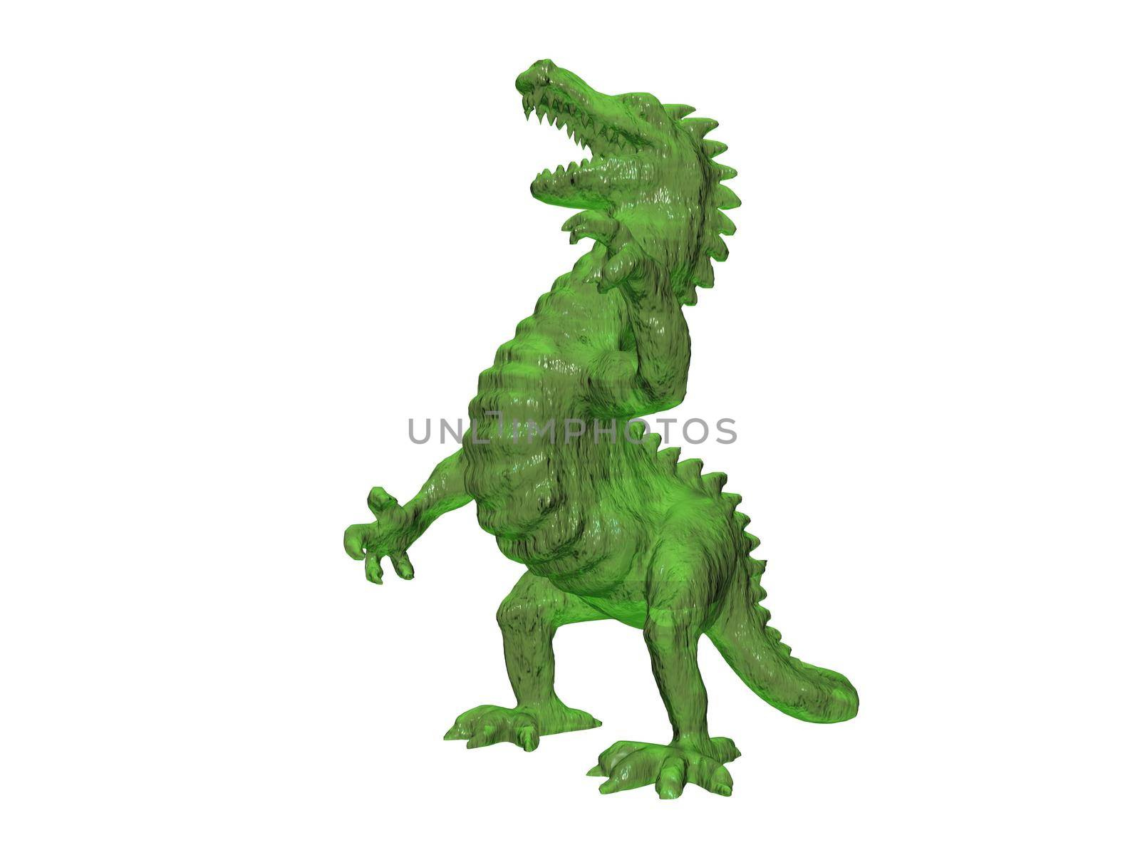 Dragon animal front view, isolated on white, shadow - 3d rendering