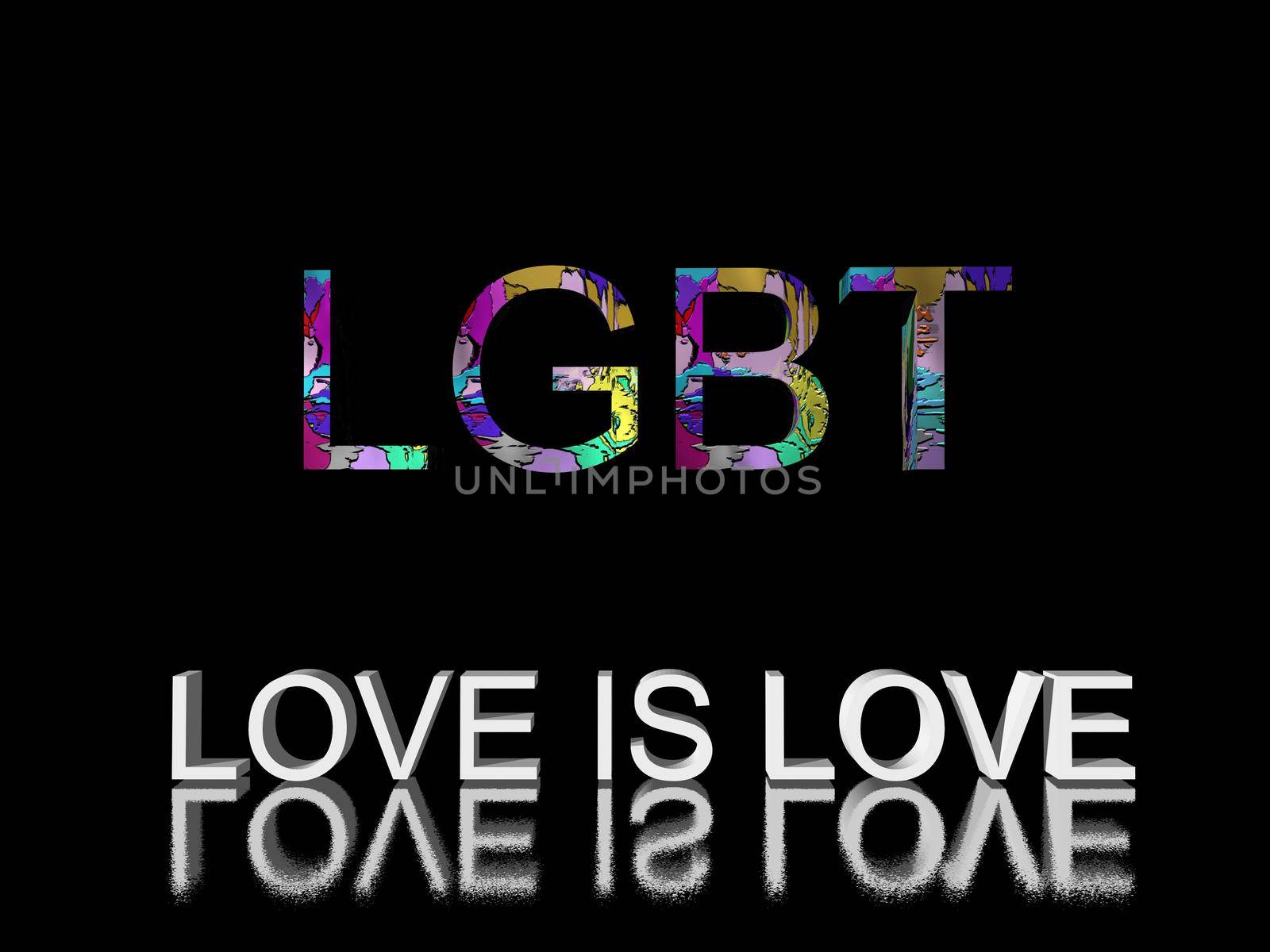 Lgbt adult freedom love colors - 3d rendering by mariephotos