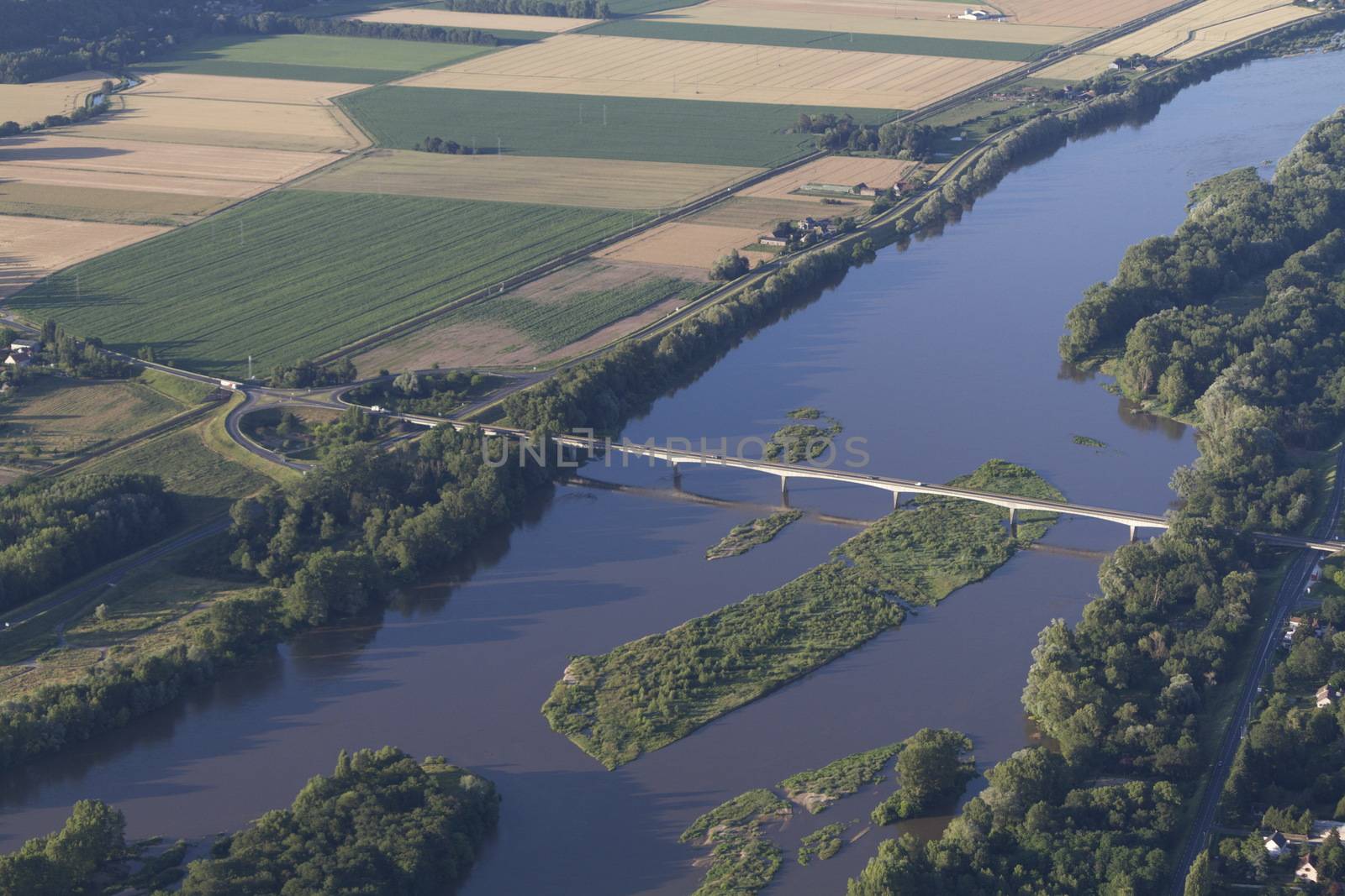 Balloon flight over the Loire in France