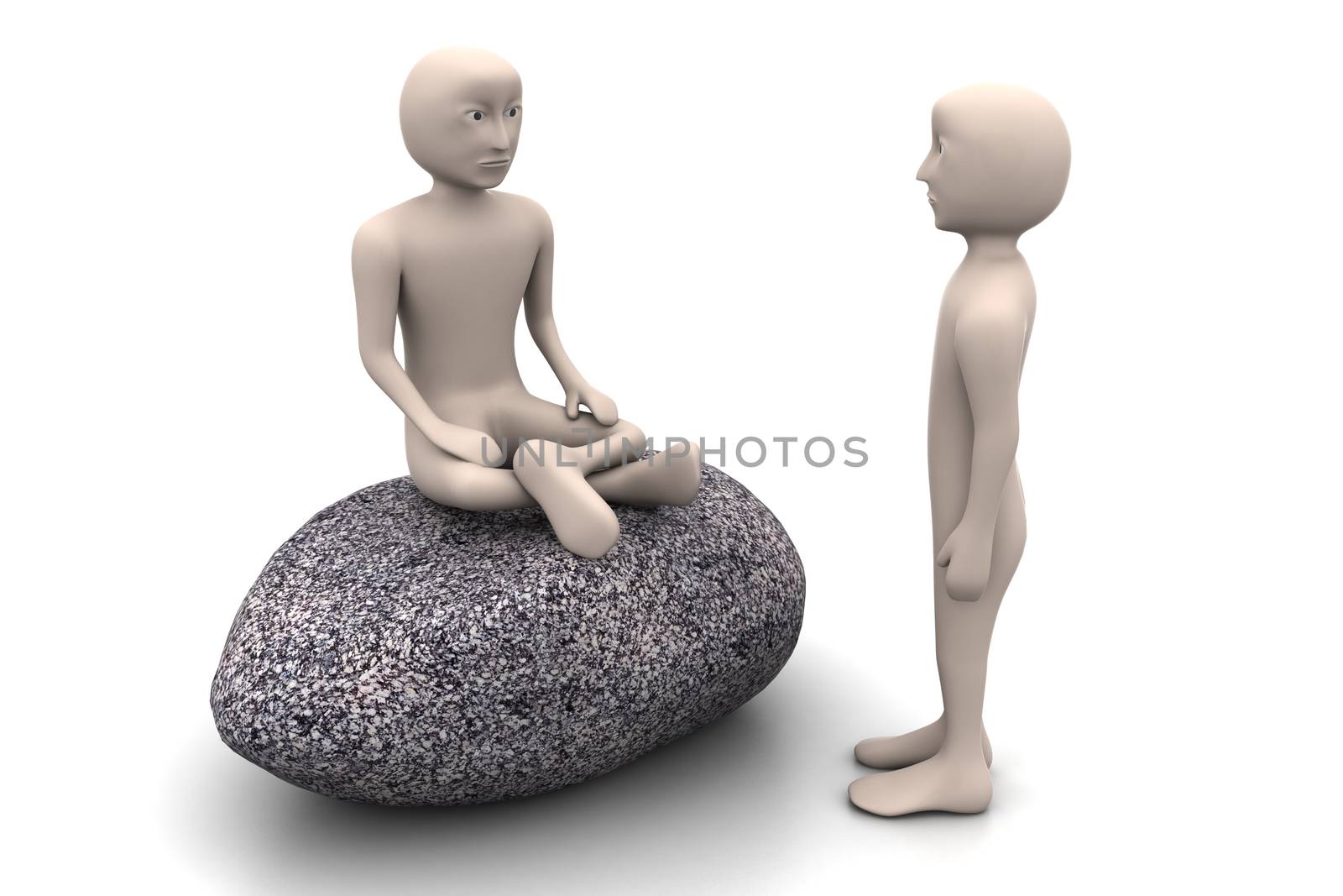 3d people in meditation   by rbhavana