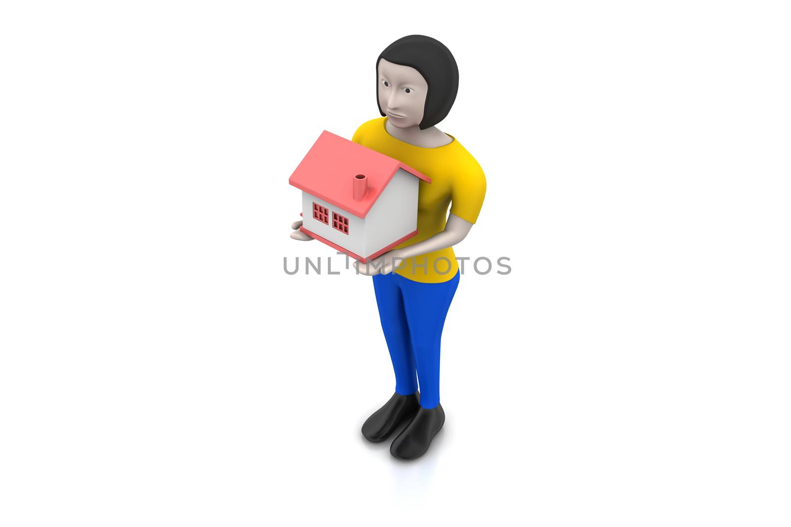 3d women with home