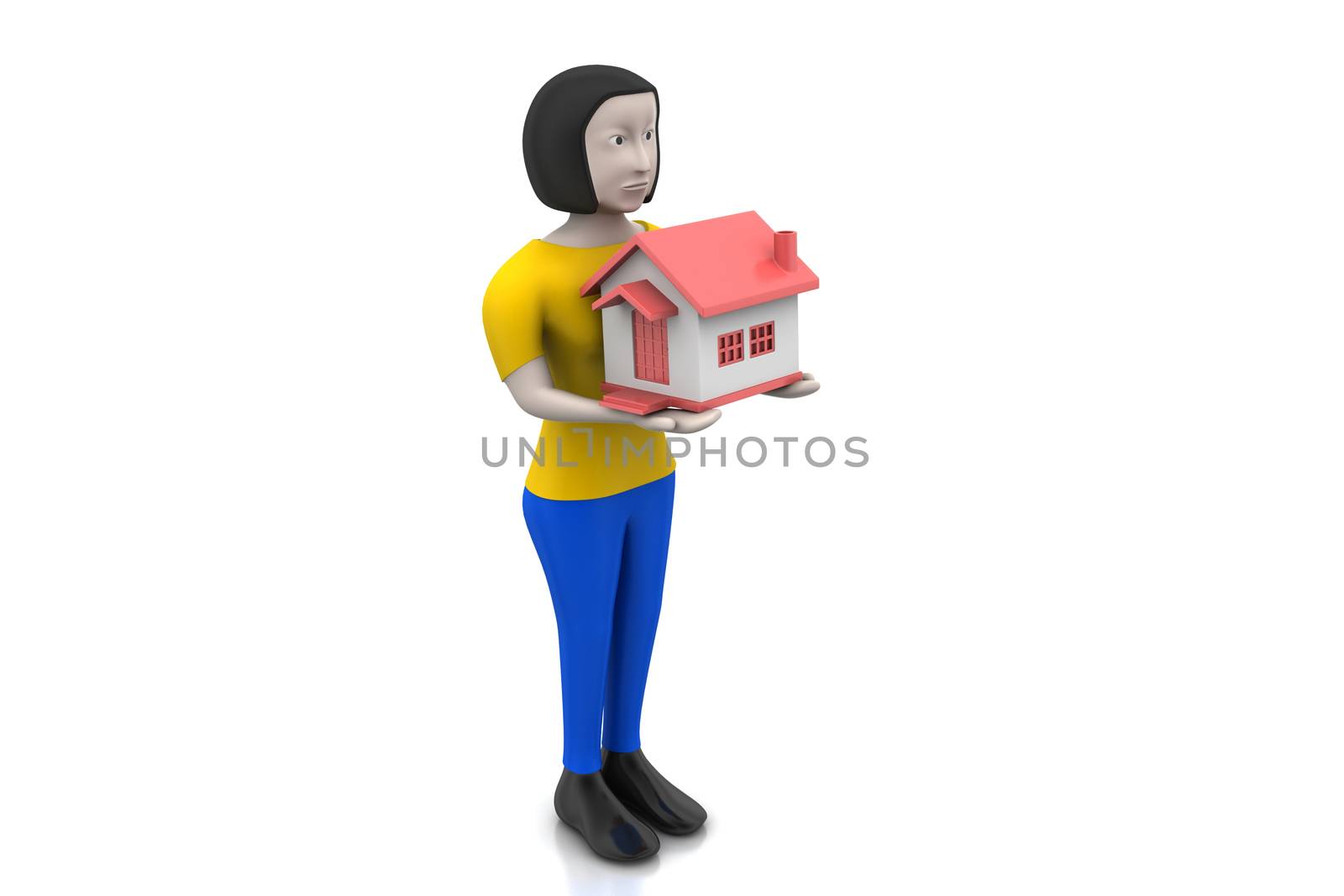 3d women with home