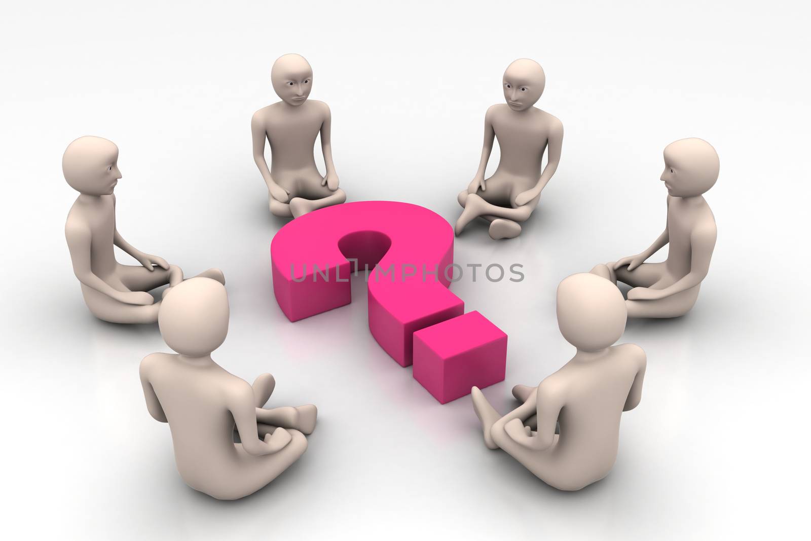 3d people in meditation