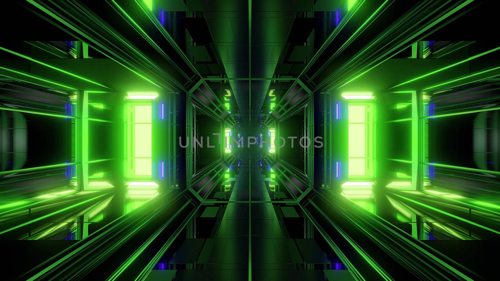 futuristic science-fiction tunnel corridor 3d illustration background by tunnelmotions