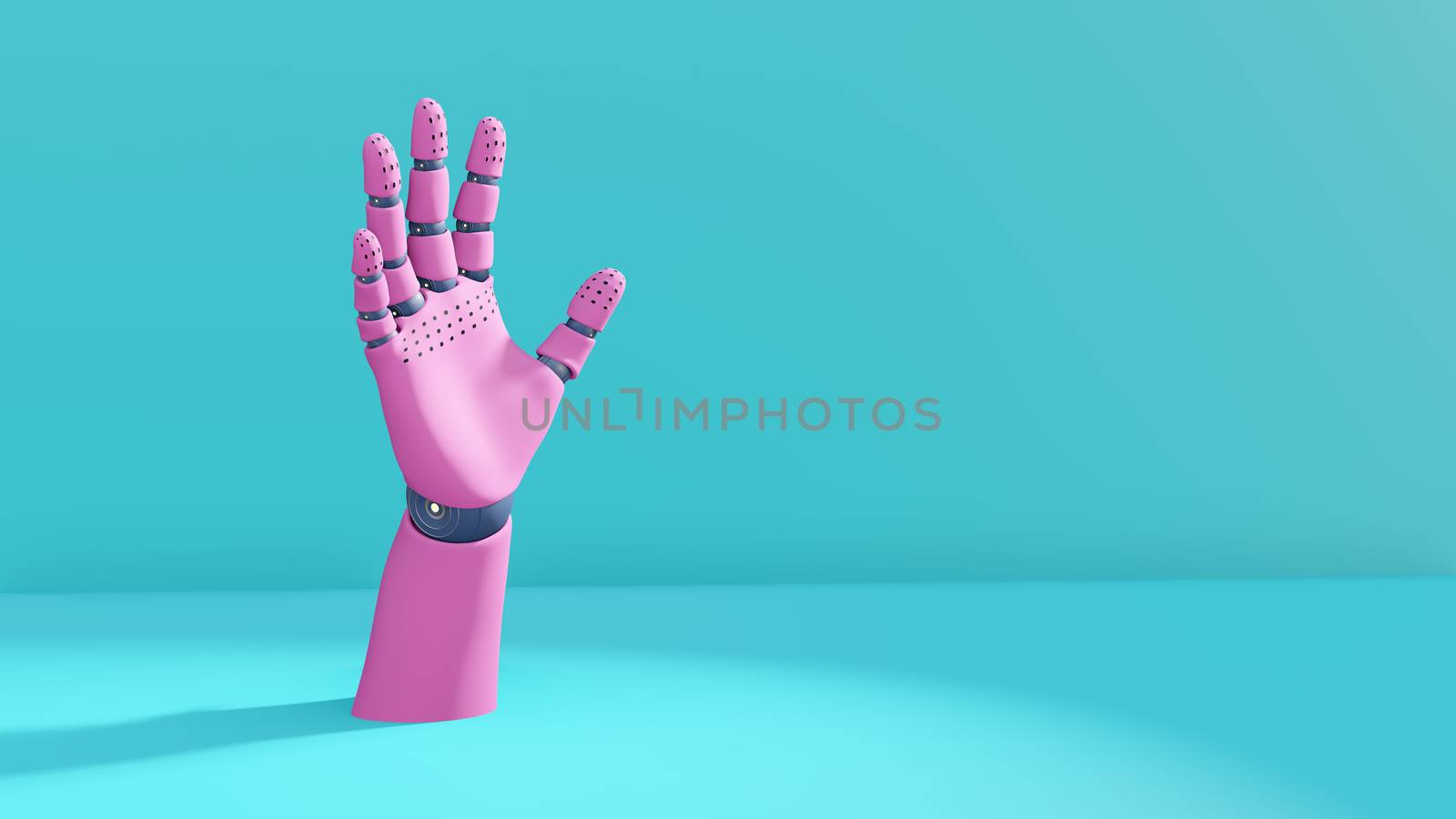 3D illustration, robot hand mannequin body part by cherezoff