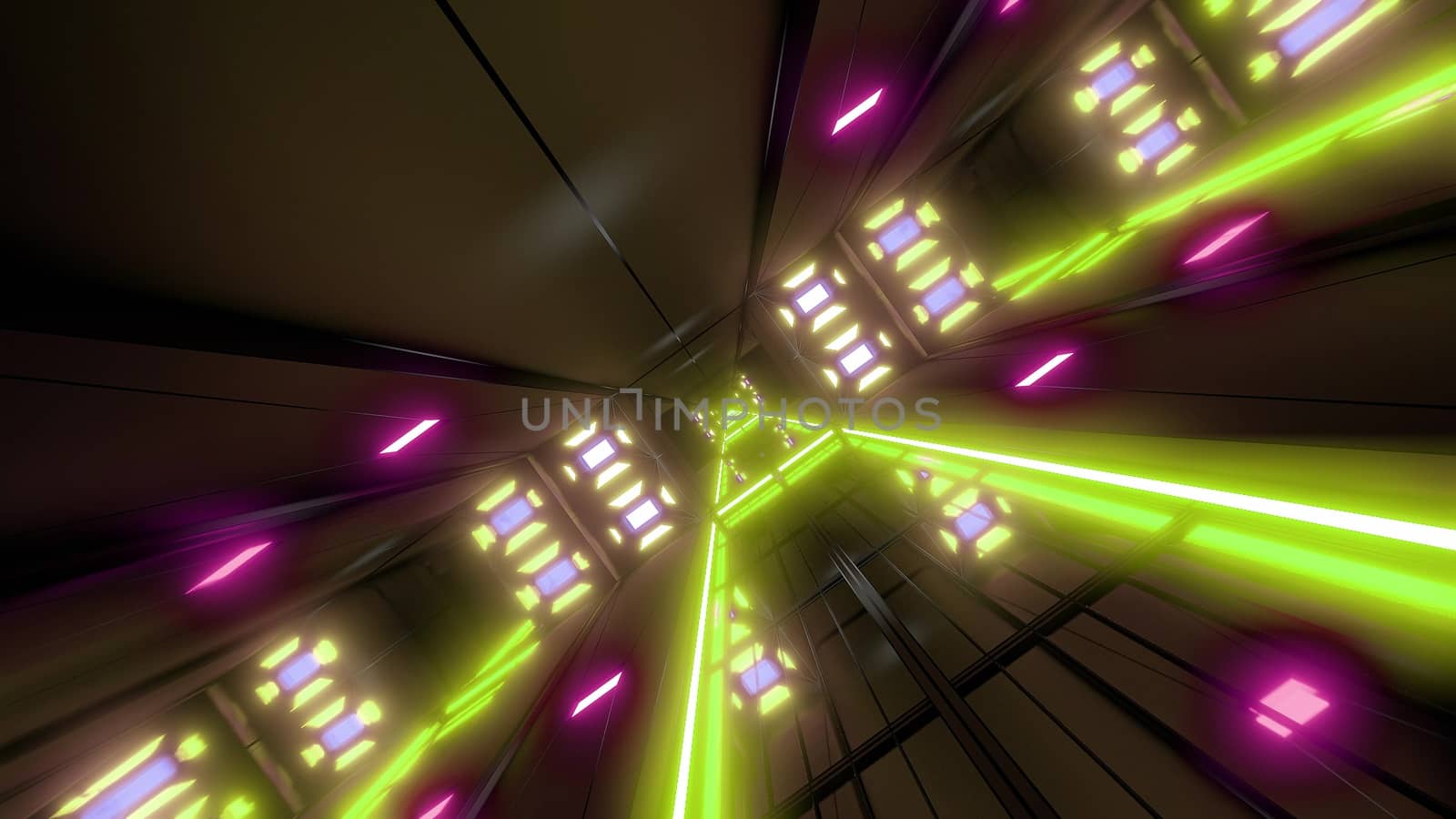 rotating space tunnel corridor background 3d illustration by tunnelmotions