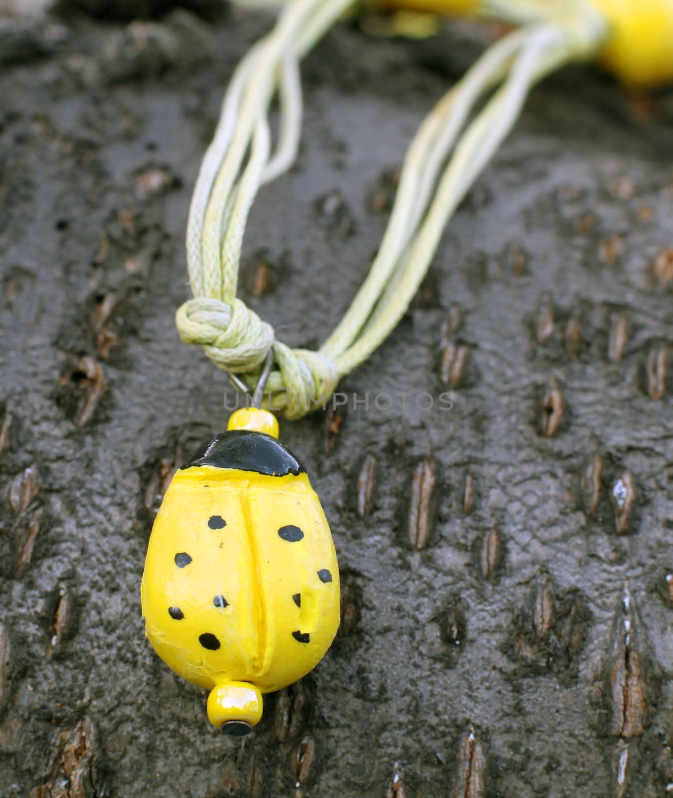 Beautiful hand made polymer clay yellow pendant