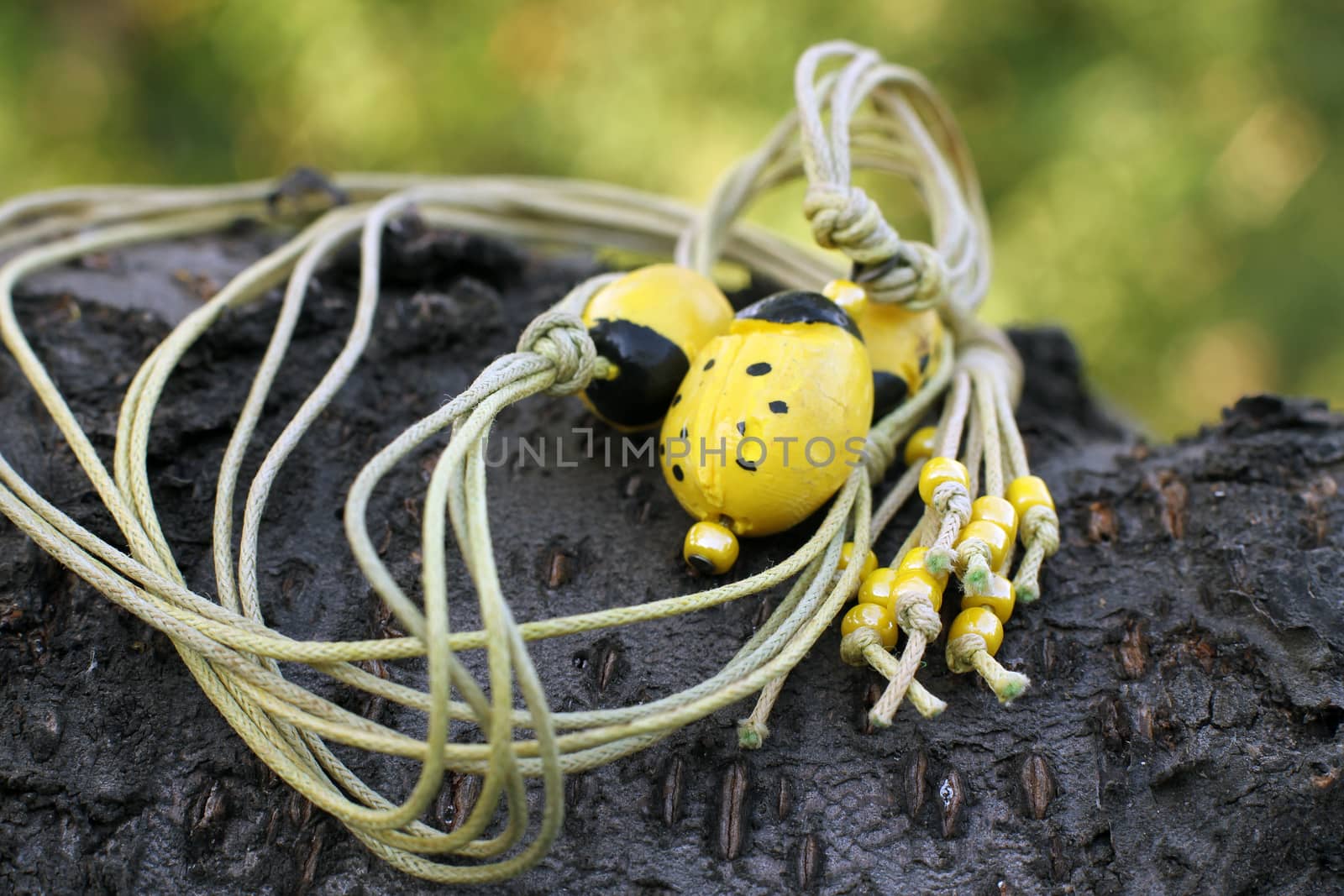 a Beautiful hand made polymer clay yellow pendant