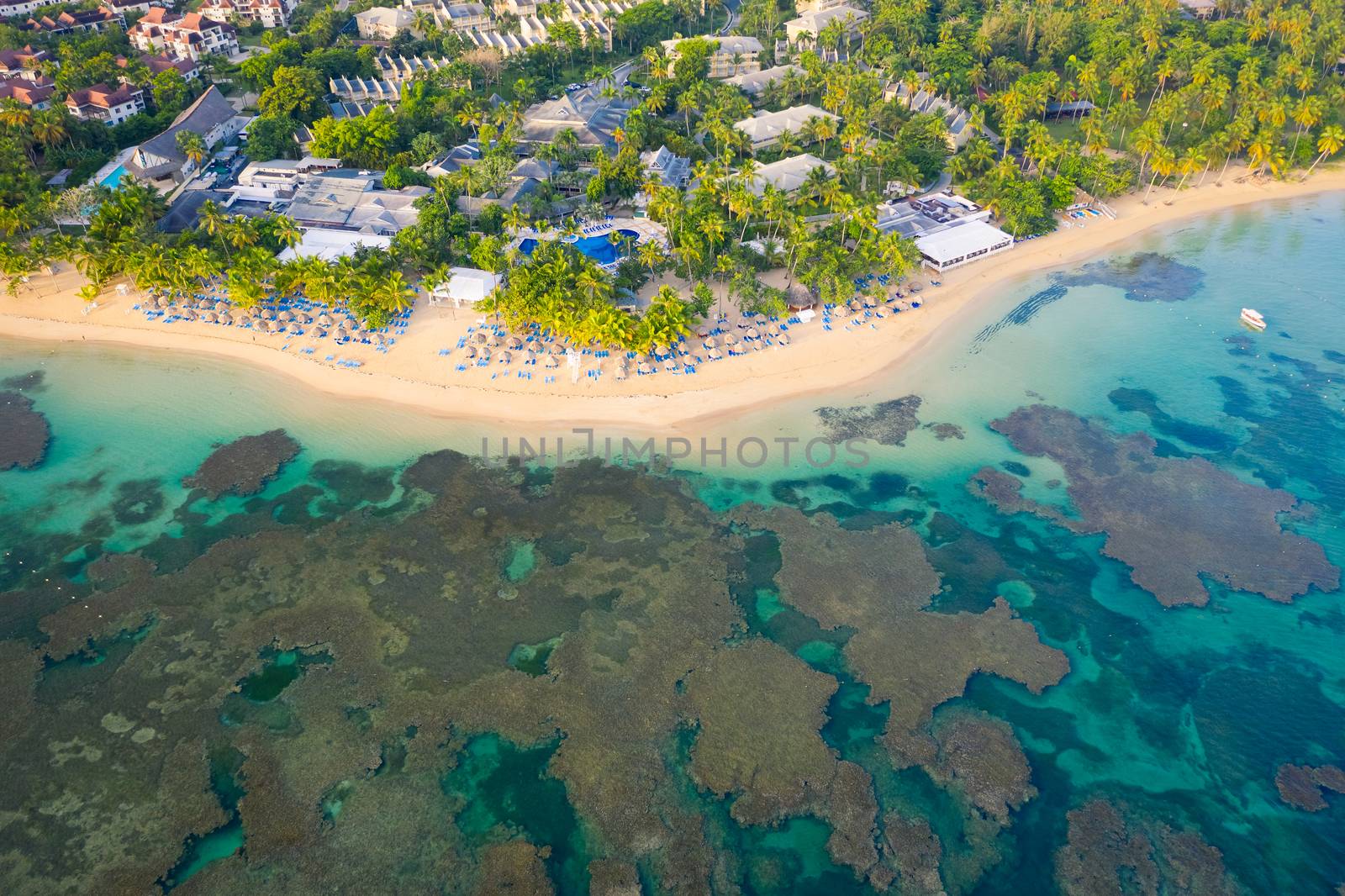 Aerial view of Bahia beach during the day by Robertobinetti70