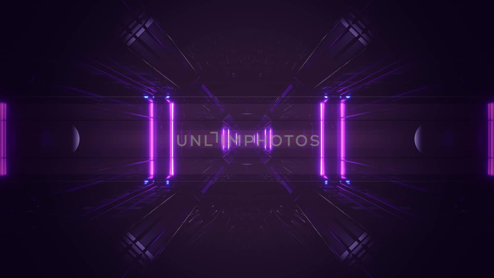 dark space scifi tunnel background with abstract texture background 3d illustration, futuristic dark high contrast science-fiction wallpaper 3d render 3d rendering