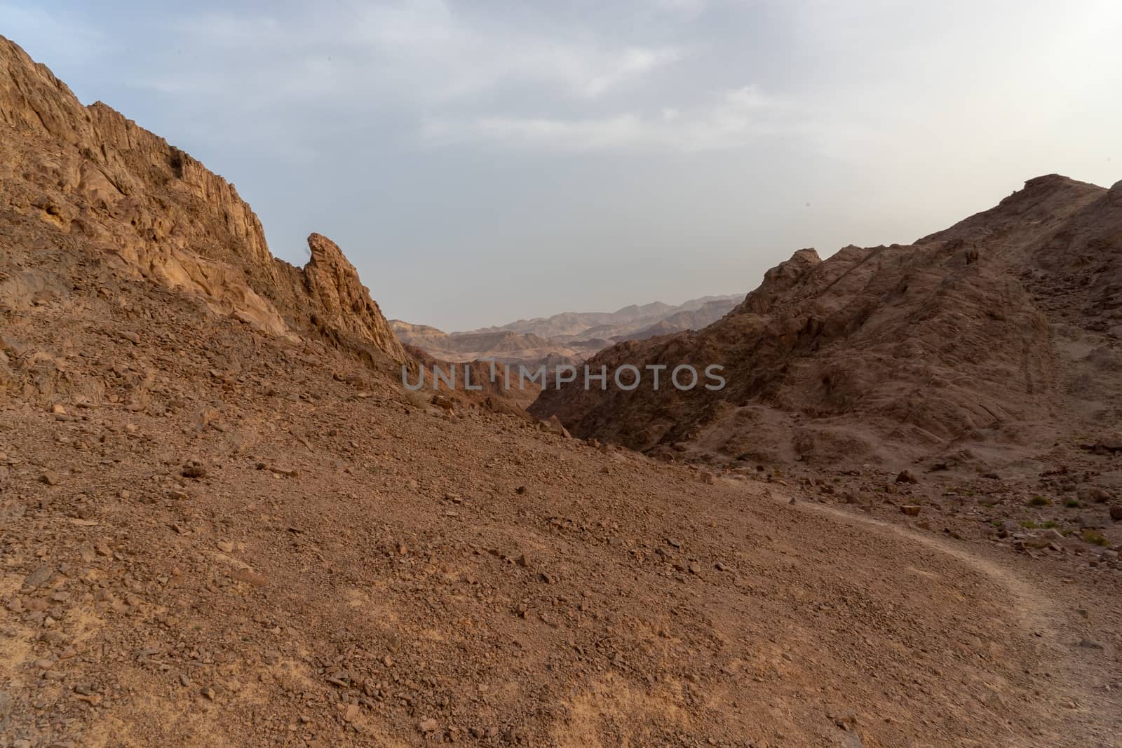 Hiking in desert nature landscape for health and vacation