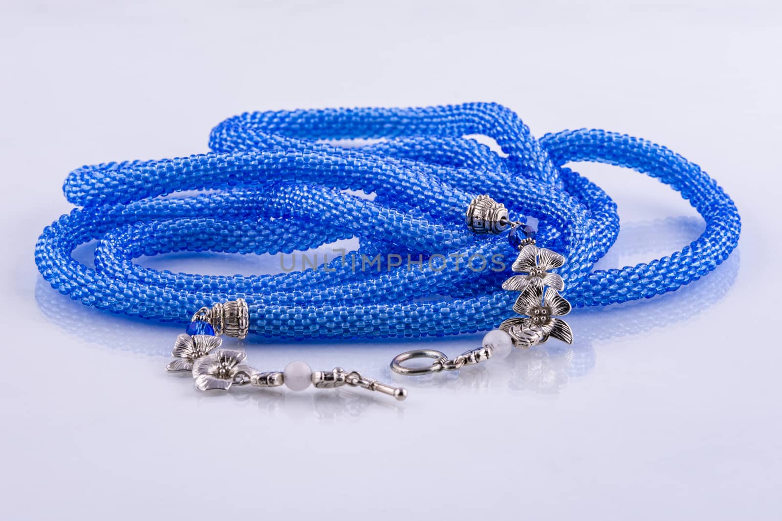 Beautiful blue handmade designer small bead necklace