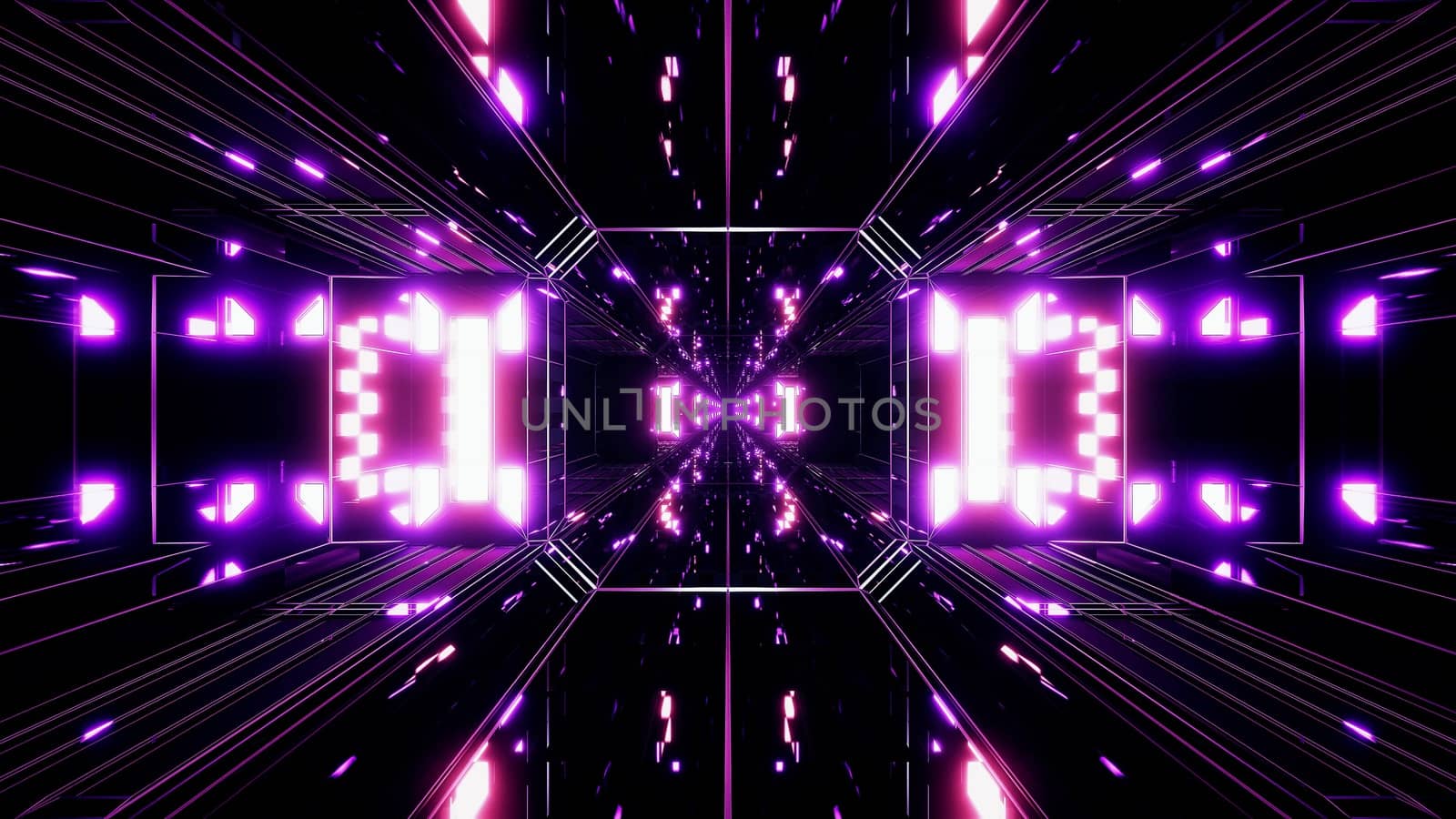 dak reflective scifi tunnel background with nicec glow 3d illustration 3d rendering, beautiful futuristic shiny scifi space corridor wallpaper with nice shine