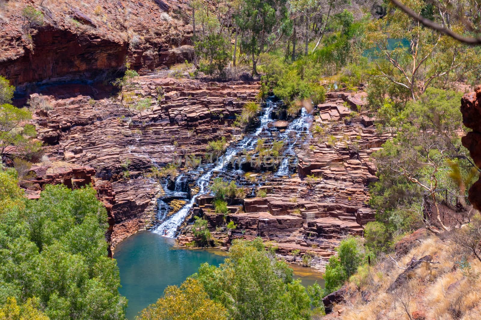 Fortescue Falls at the end of Dales Gorge at Karijni National Park Australia