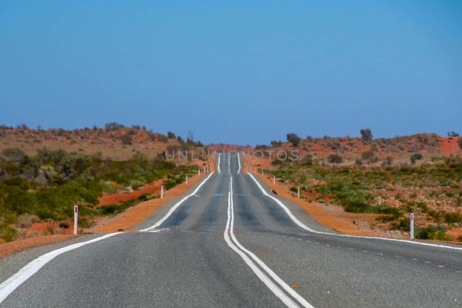 Road straightening up on the way to Coral Bay Australia