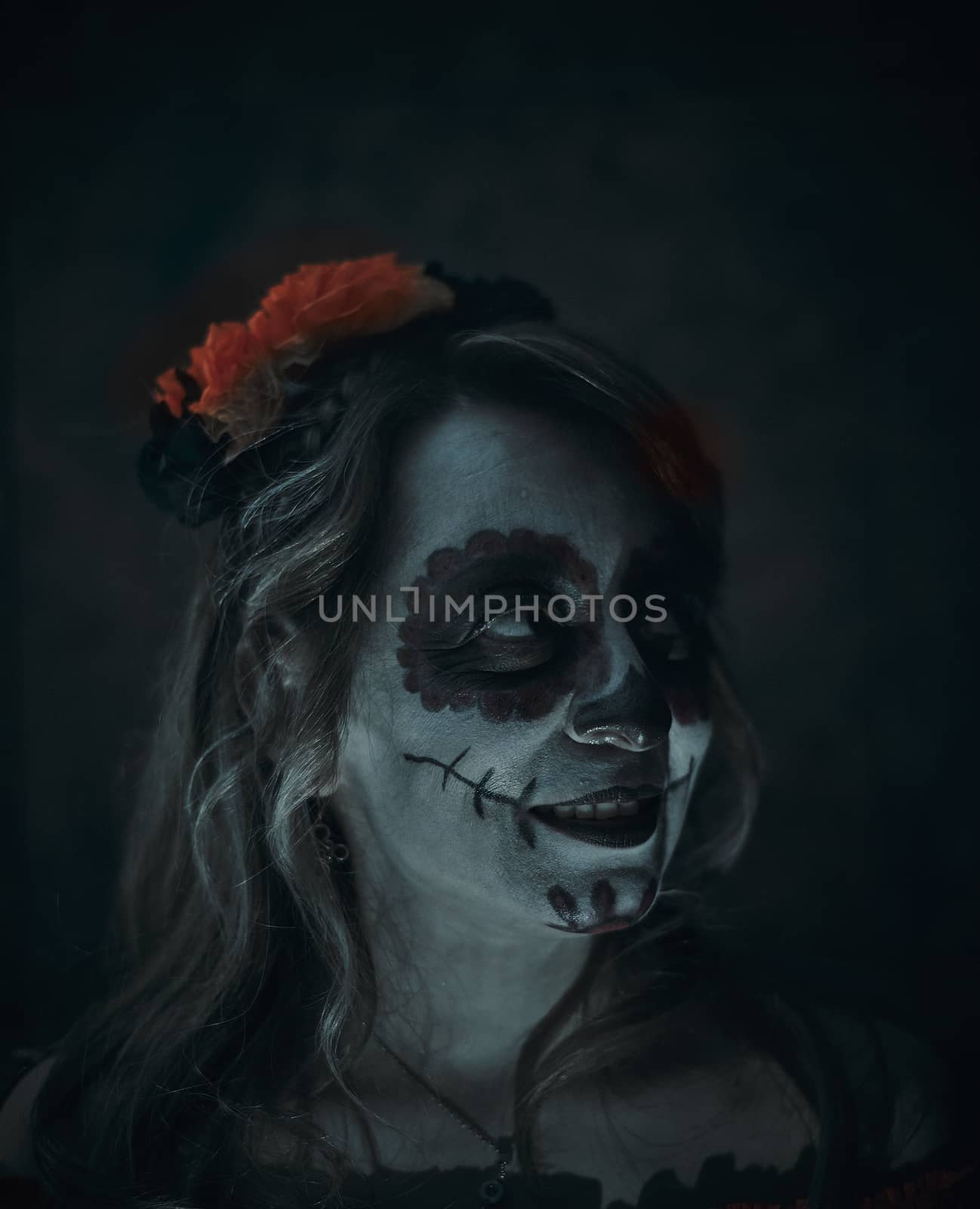 Model make up as a Day of dead celebration