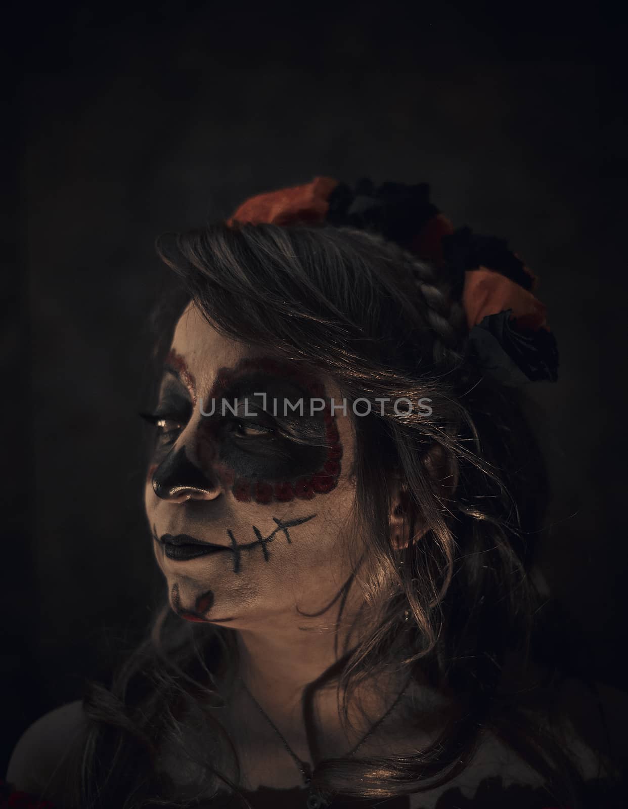 Model make up as a Day of dead celebration