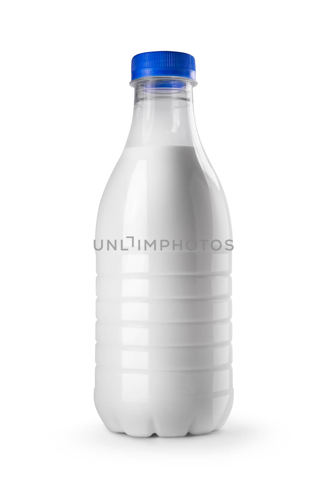 Milk bottle isolated on white background. Clean design