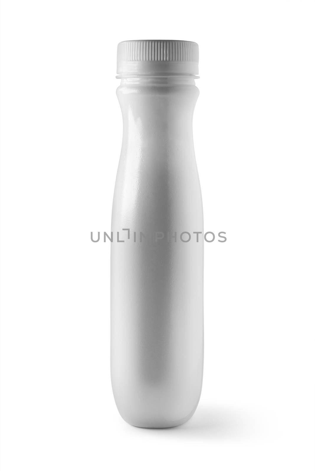 White plastic bottle. Clean pattern for packaging design