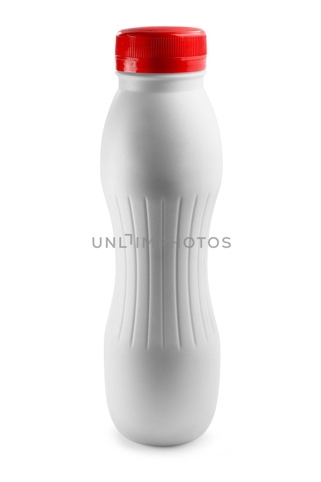 White plastic bottle. Clean pattern for packaging design